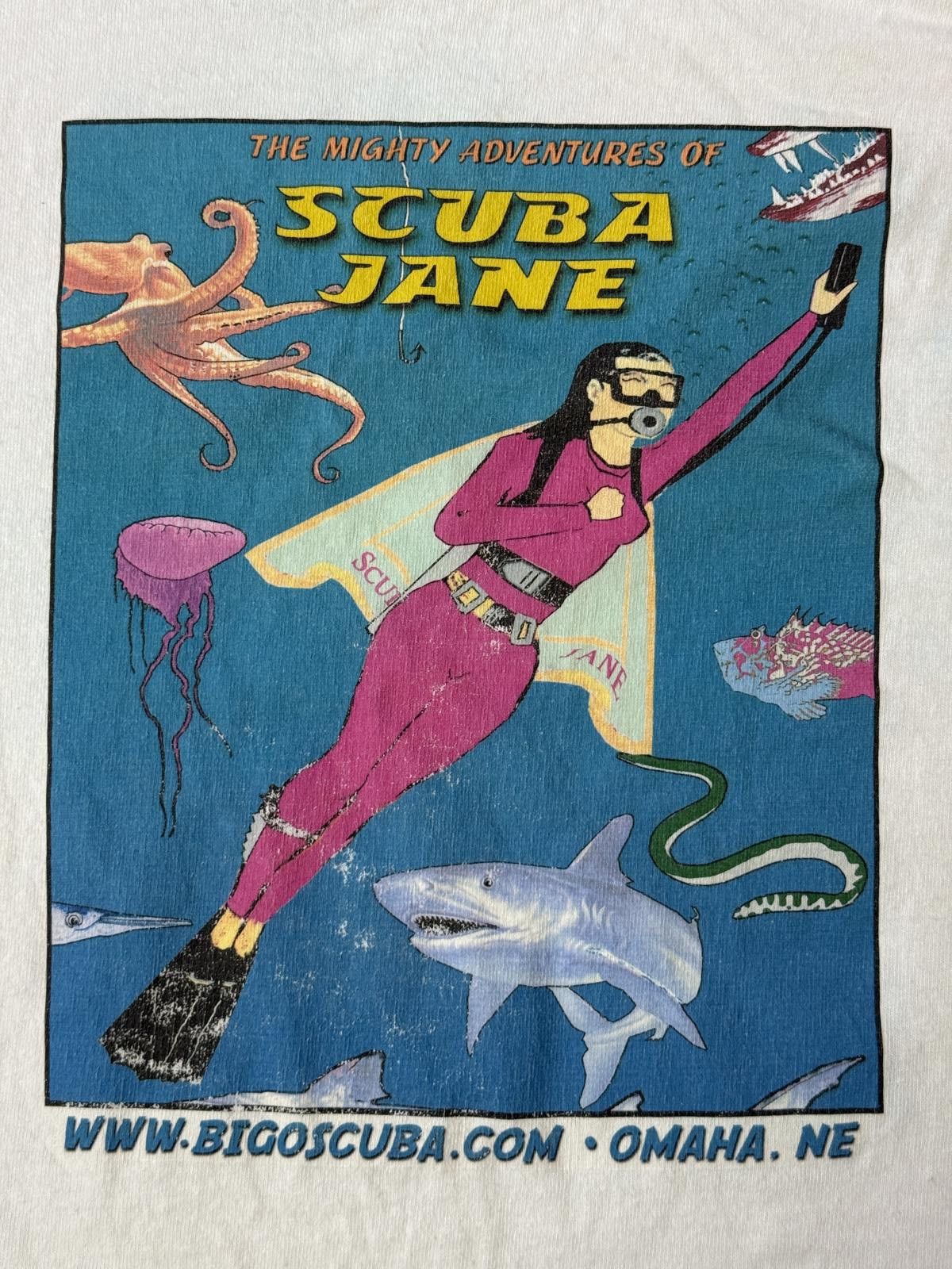 Gildan Women Scuba T-shirt Mighty Adventures of Scuba Jane Omaha NE Size US XL / EU 56 / 4 - 1 Thumbnail