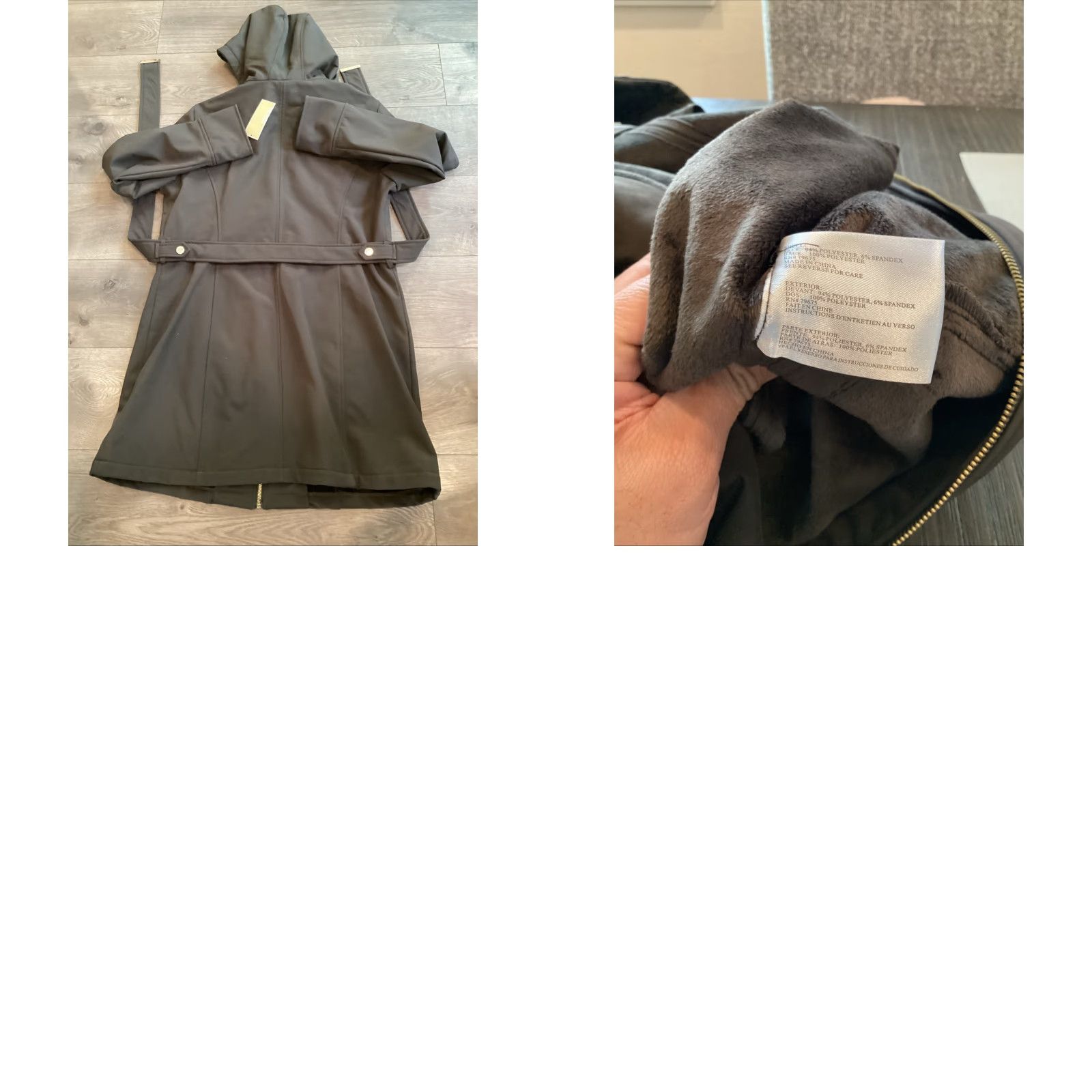 Michael Kors NWT Michael Kors Womens Coat Hooded Anorak Bark Green Mid-Length Zip Snap Belt Logo Size L / US 10 / IT 46 - 8 Thumbnail