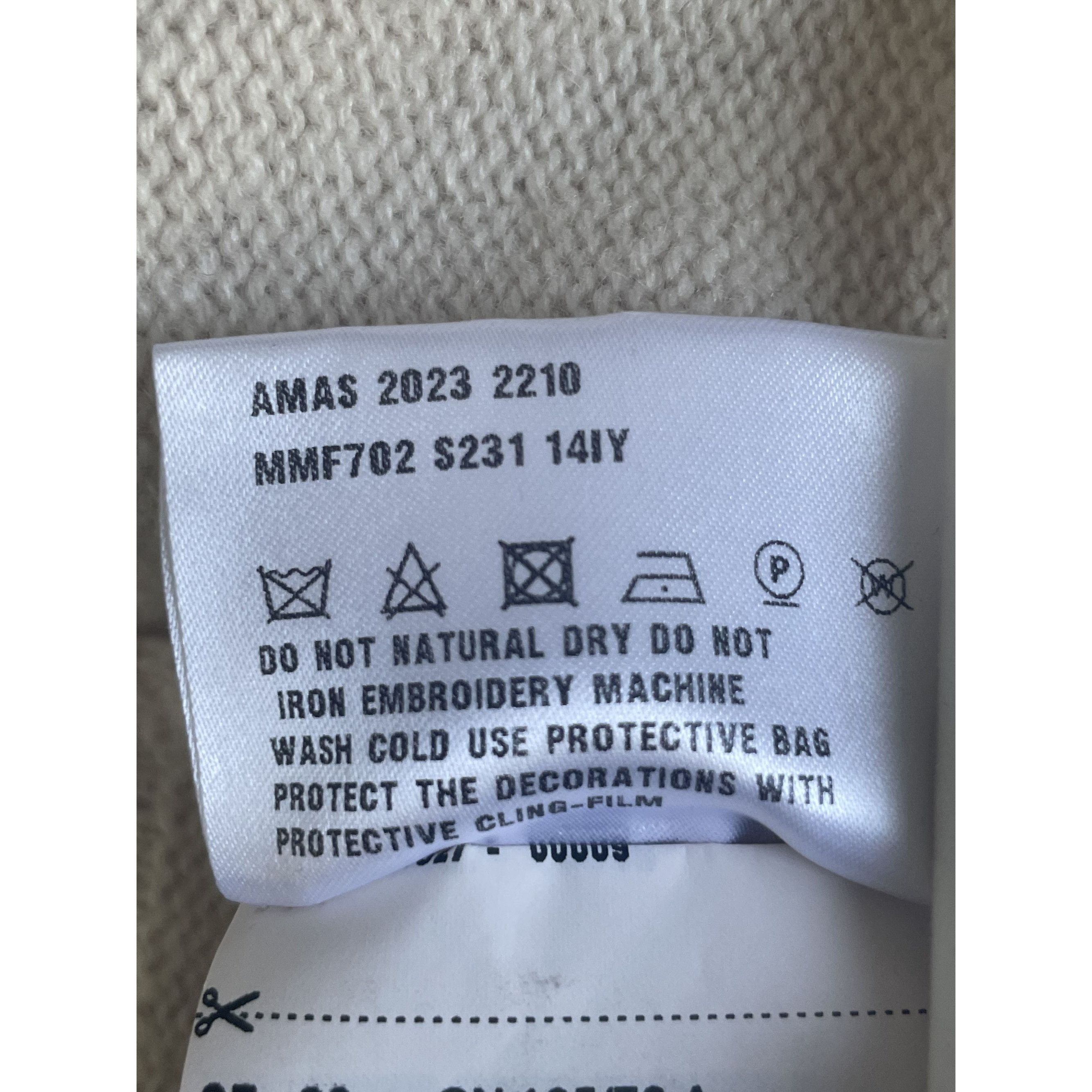Miu Miu Miu Miu Beige Wool Button-Up Cardigan With Pink Crystal Logo Size XS / US 0-2 / IT 36-38 - 16 Thumbnail