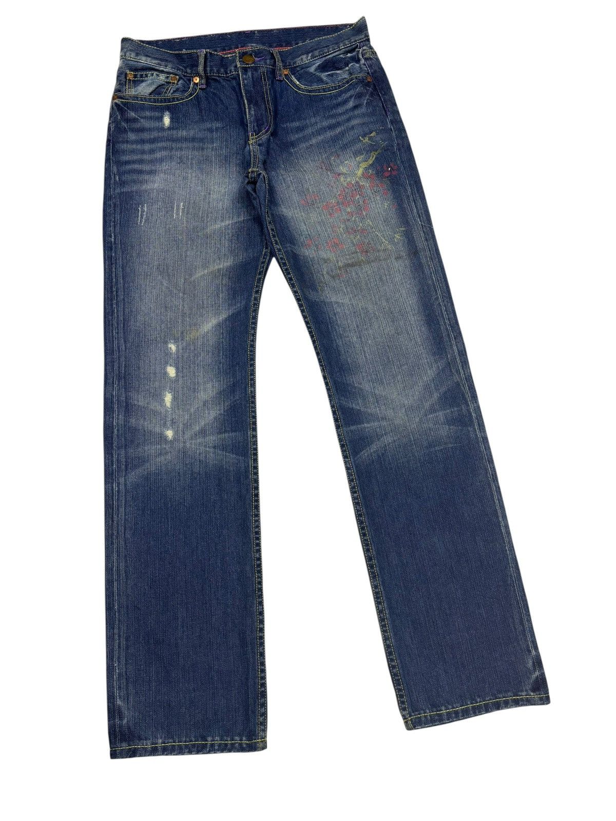 Takeo Kikuchi Takeo Kikuchi Japanese Koi Fish Embroidery Blue Jeans Size US 32 / EU 48 - 6 Thumbnail