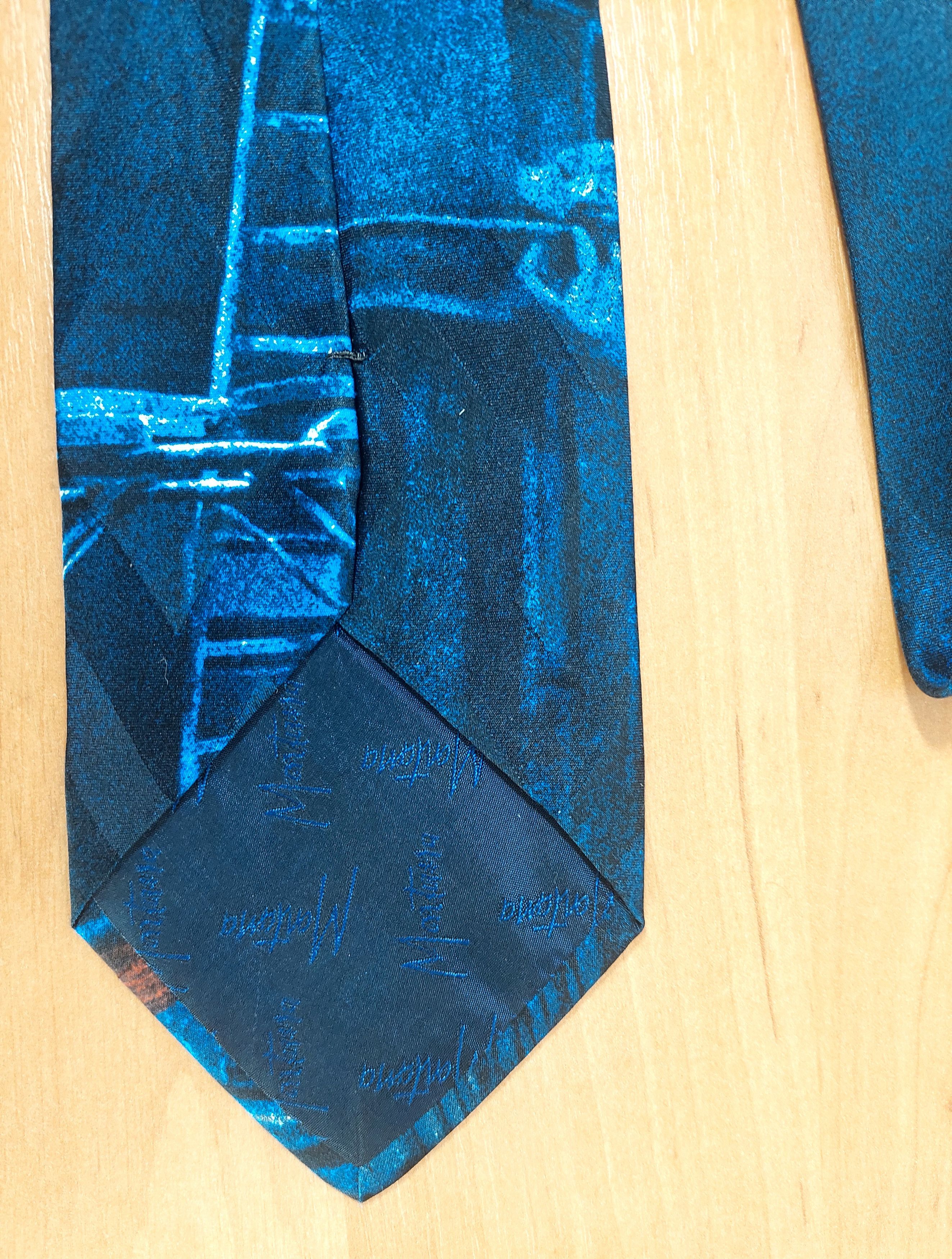 Claude Montana Claude Montana Paris Silk BlueTie Abstract Industrial 90s Size ONE SIZE - 7 Thumbnail