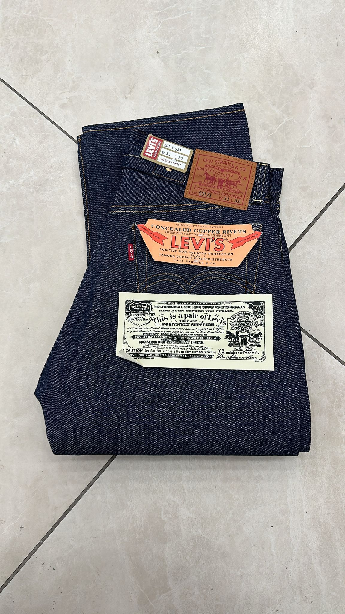 Levi's Vintage Clothing LVC Levi's Vintage Clothing 1937 501XX BigE Selvedge Jeans Size US 31 - 1 Thumbnail