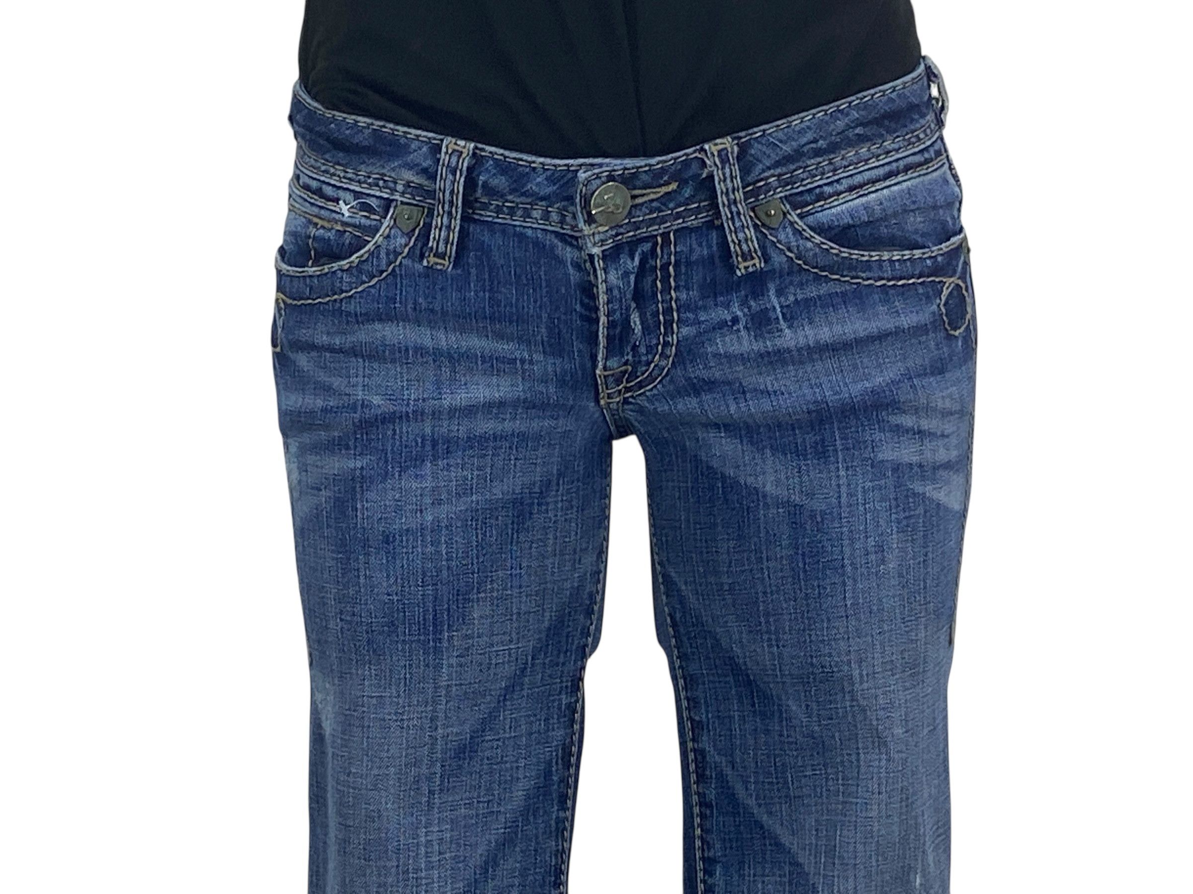 Japanese Brand Low Rise Flare Women Jeans Size 24" / US 00 / IT 34 - 3 Thumbnail