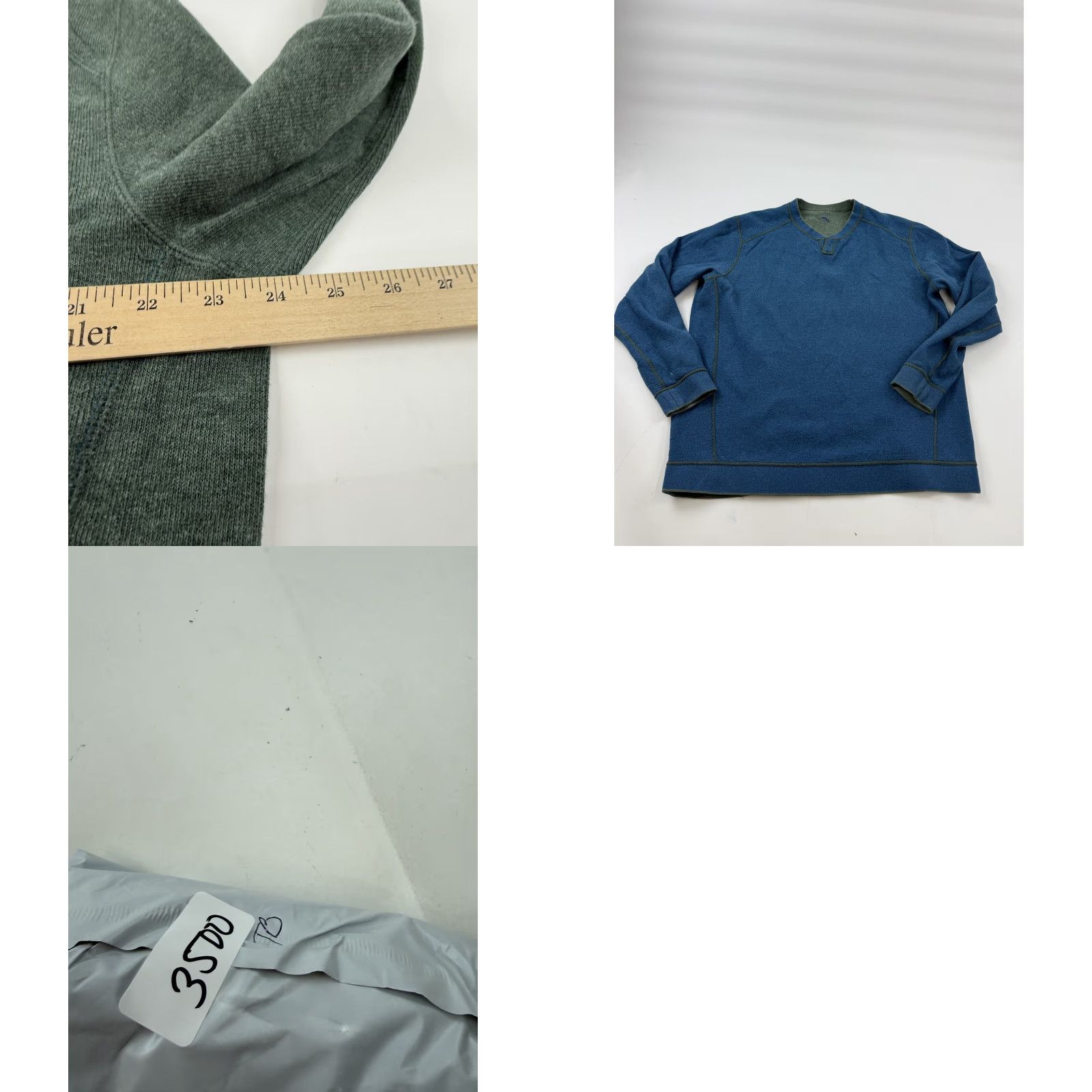 Tommy Bahama Tommy Bahama Sweater Mens XL Reversible Crewneck Pullover Knit Casual Multicolor Green Blue Crew Neck Raglan Sleeves Size US XL / EU 56 / 4 - 9 Thumbnail