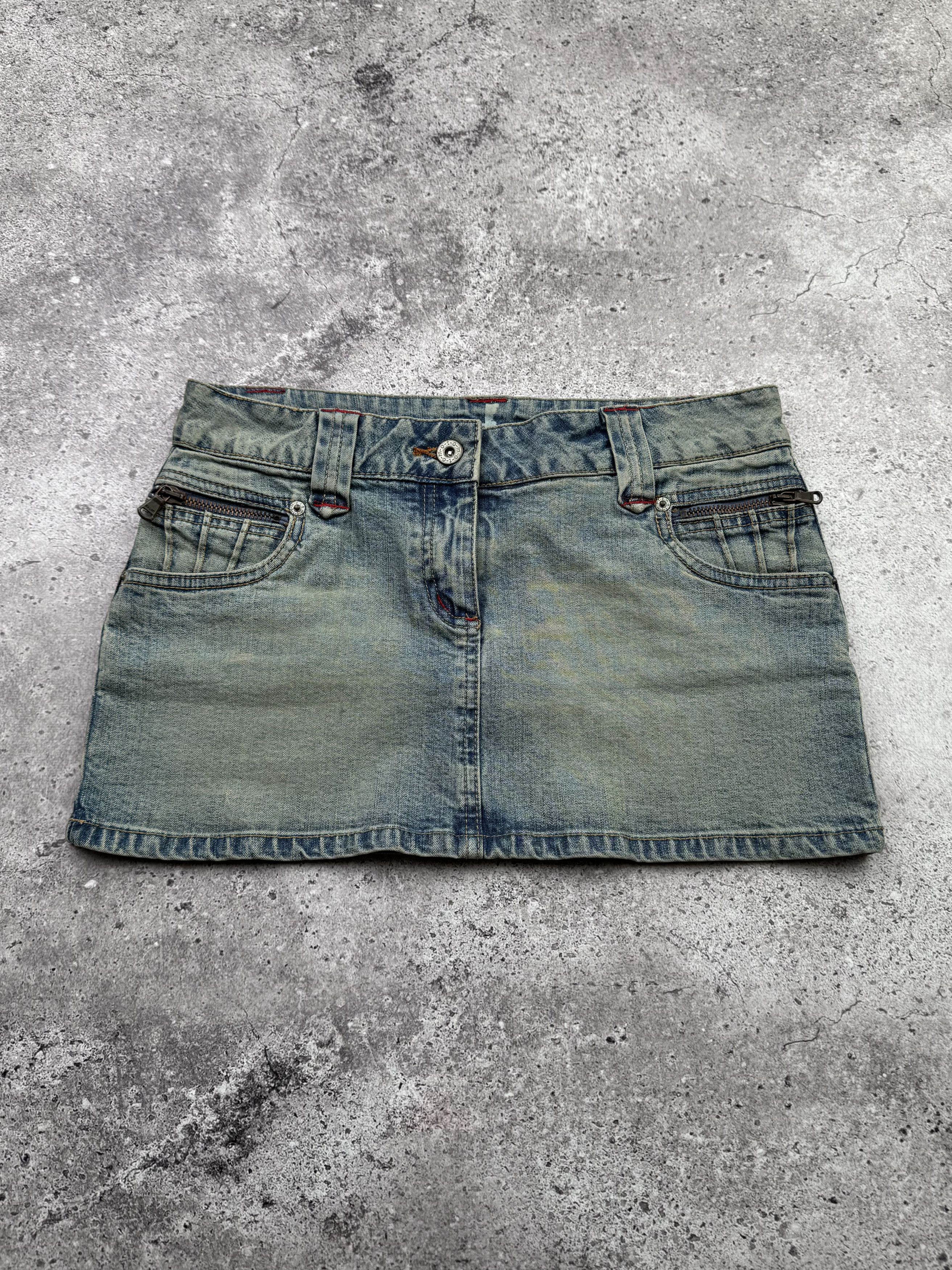 Japanese Brand Vintage Faded Mini Skirt C315(V642)(E8) Size 27" / US 4 / IT 40 - 1 Thumbnail