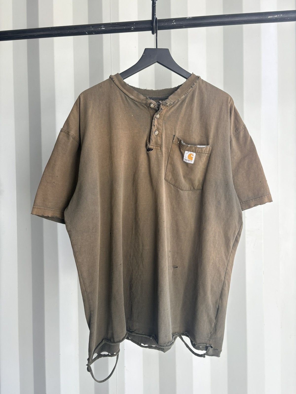 Vintage Thrashed Distressed Sun Faded Button Shirt ERD Grunge WCC Size US XXL / EU 58 / 5 - 1 Thumbnail