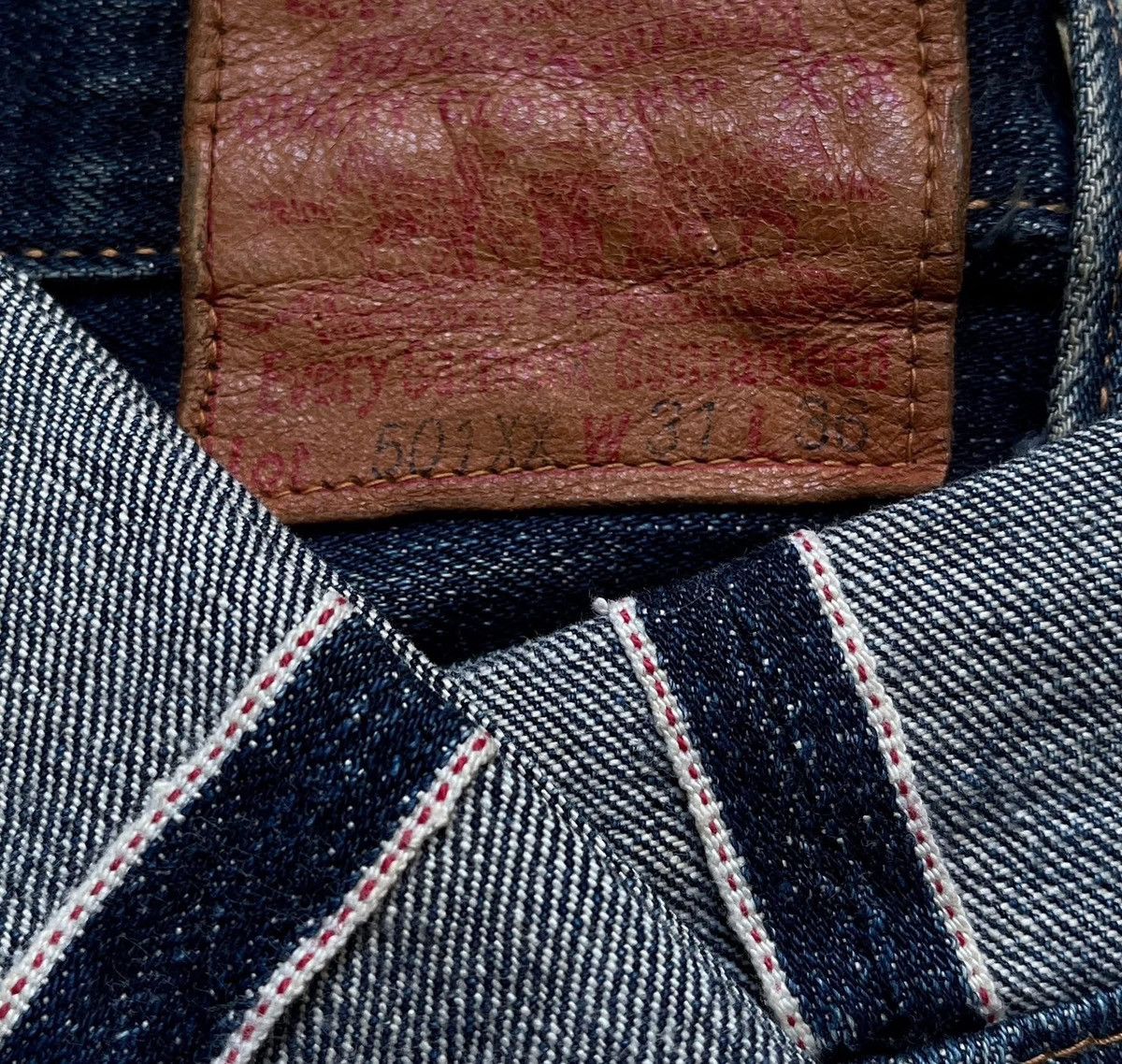 Levi's Vintage Clothing Vintage 90s Levis 501xx Lvc Rework Leather Selvedge jeans Size US 30 / EU 46 - 5 Thumbnail