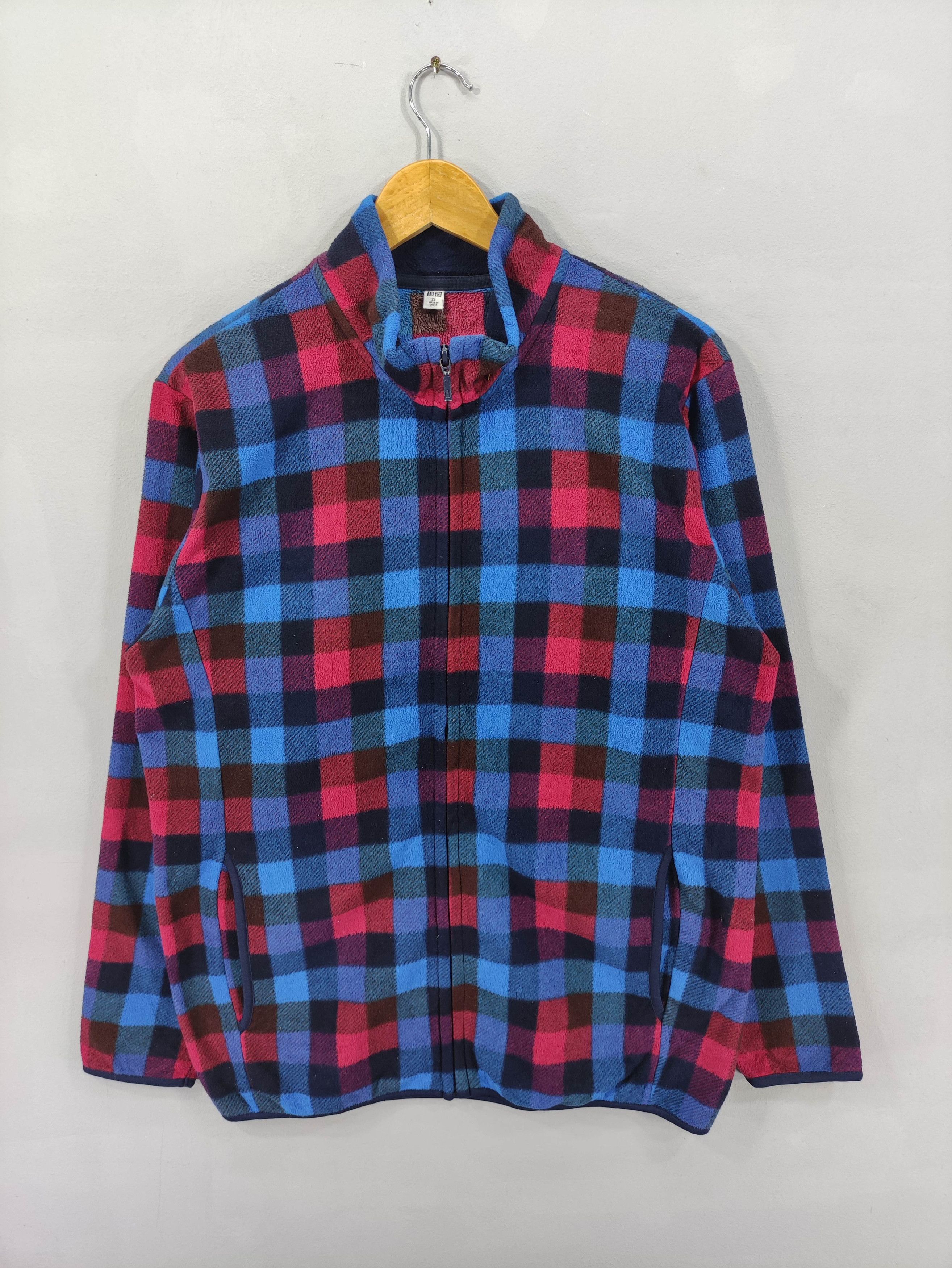Uniqlo Vintage Uniqlo Fleece Checked Jacket Zipper Size US L / EU 52-54 / 3 - 1 Thumbnail