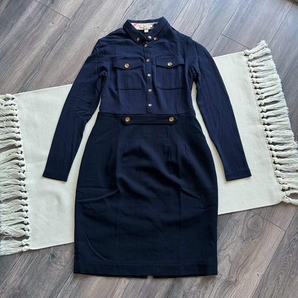 Burberry Burberry Brit Deep Navy One Piece Military Wool Blend Dress Size M / US 6-8 / IT 42-44 - 1 Thumbnail
