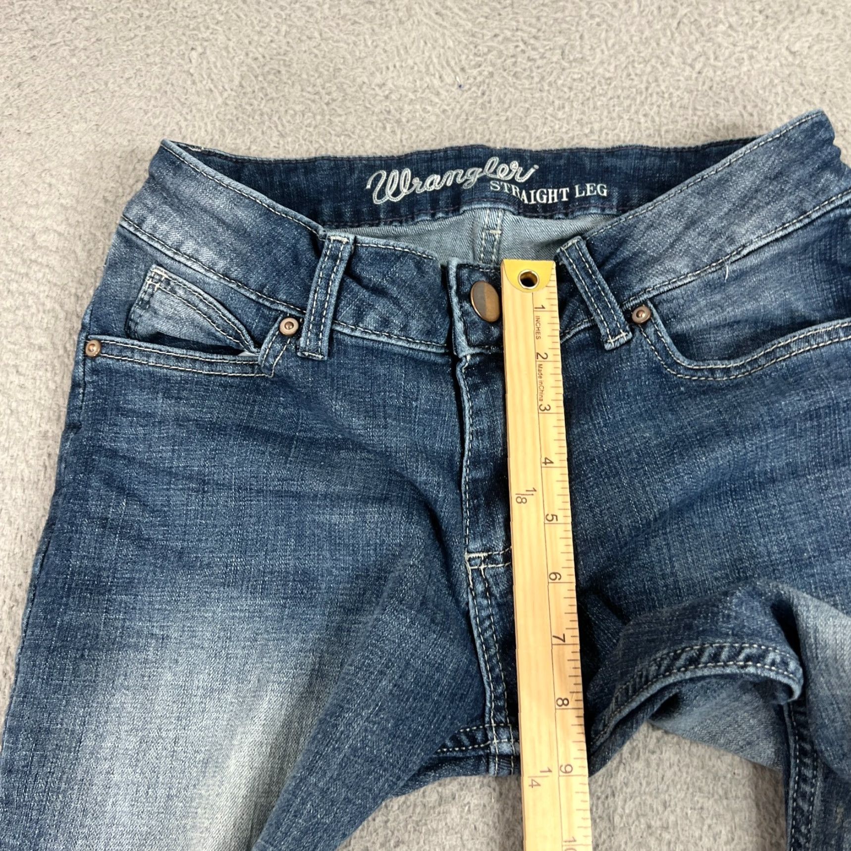Wrangler Wrangler Jeans Women's Size 7 Straight Leg Blue Whisker Stretch Denim Size 28" / US 6 / IT 42 - 4 Thumbnail