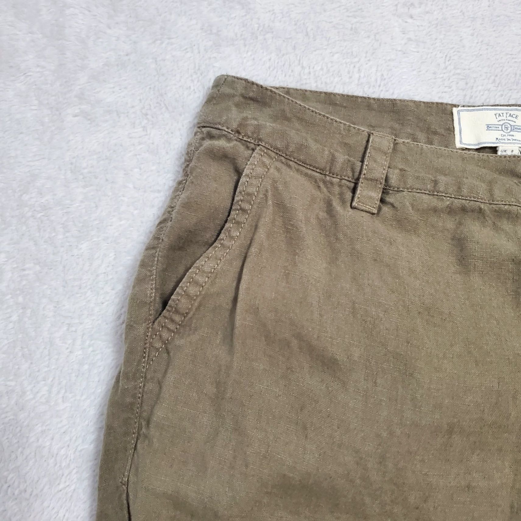 FatFace Fat Face Women Pants Brown Linen Straight Leg Trousers 4 Size 27" / US 4 / IT 40 - 5 Thumbnail