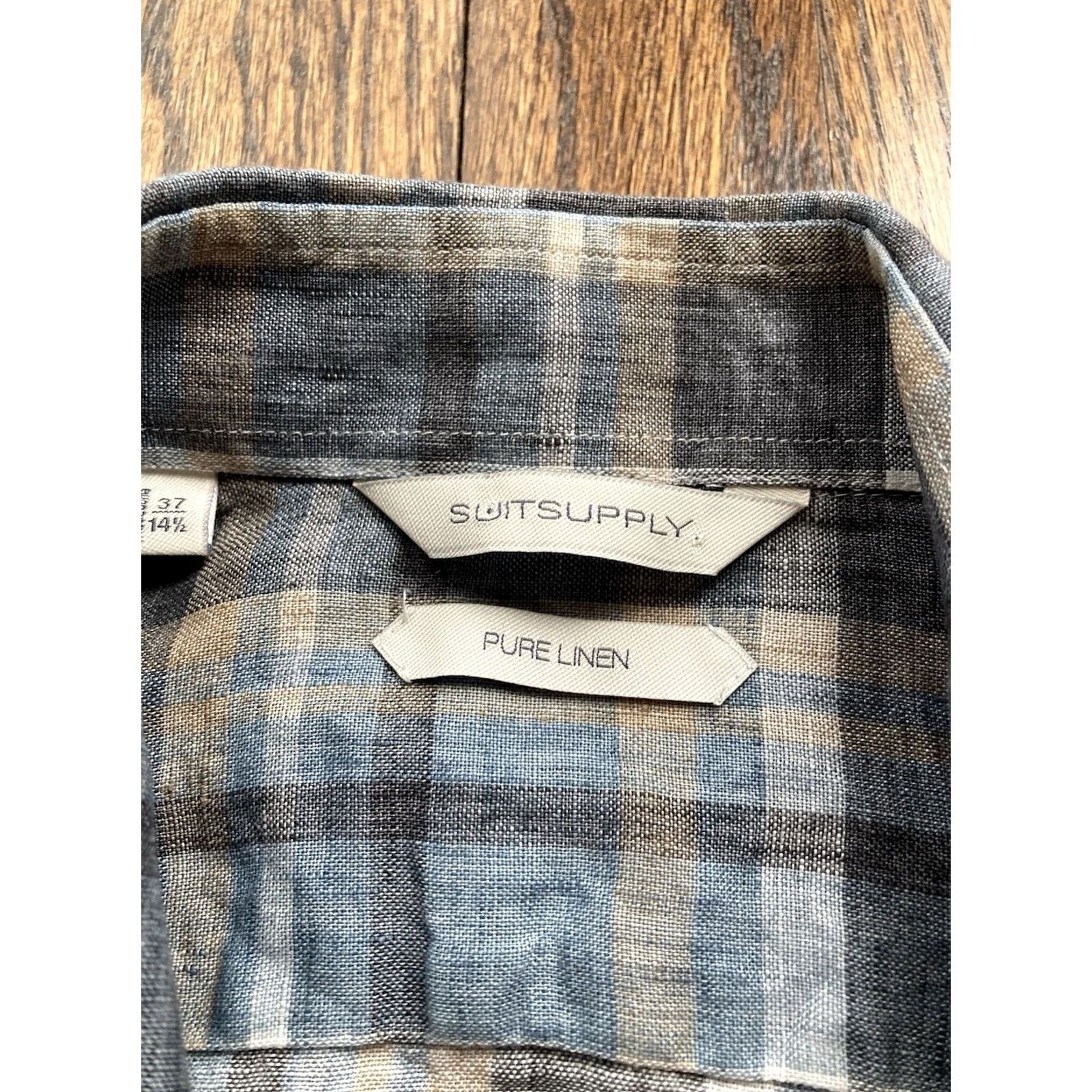 Suitsupply Suitsupply Linen Shirt Mens 14.5 14.5 Plaid Button Up Long Sleeve Dress Shirt Men Multicolor Linen Shirt Size 40R - 5 Thumbnail