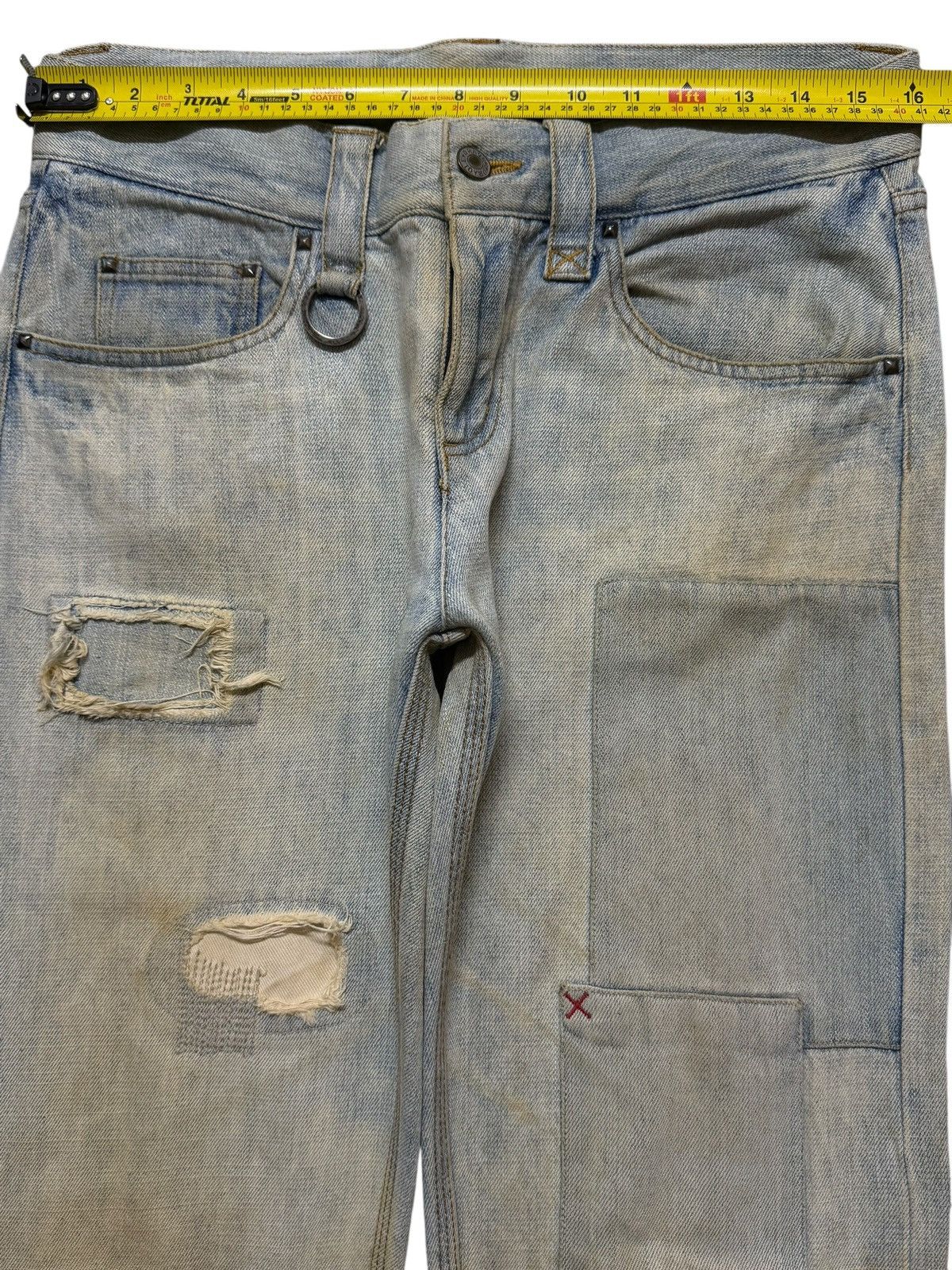 If Six Was Nine Vintage 90s Japan Oraqle Blue Faded Mud Wash Patch Distress Size US 32 / EU 48 - 8 Thumbnail