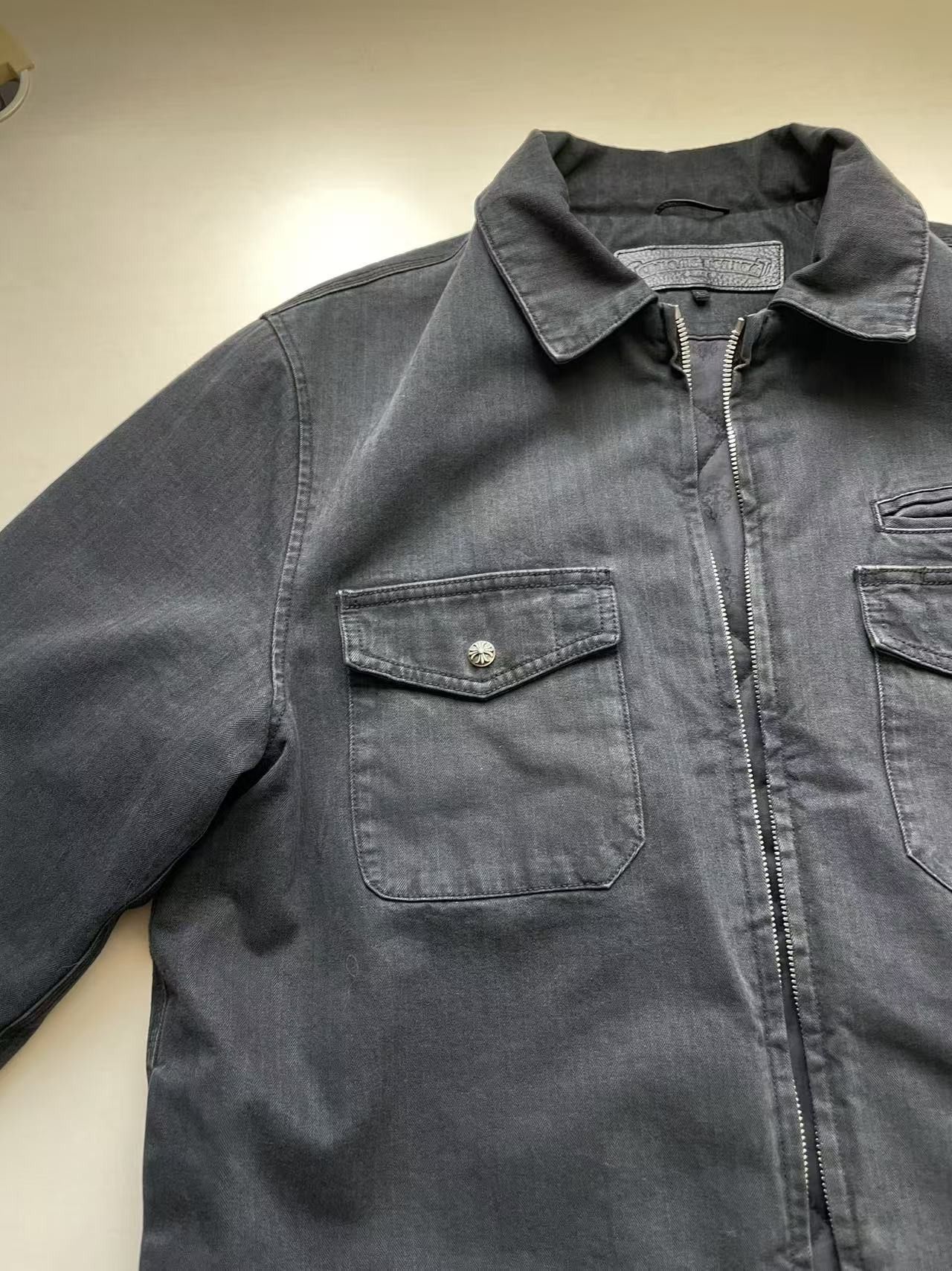 Chrome Hearts Chrome Hearts Black Wash Denim Dagger Zip Jacket Size US L / EU 52-54 / 3 - 3 Thumbnail