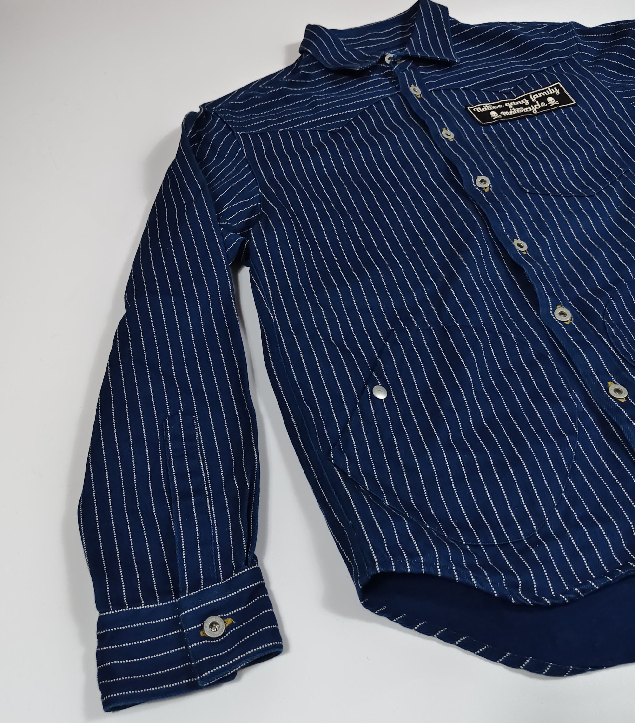 Japanese Brand Native Gang Family MC Wabash Stripe Work Shirt #F Size US M / EU 48-50 / 2 - 4 Thumbnail