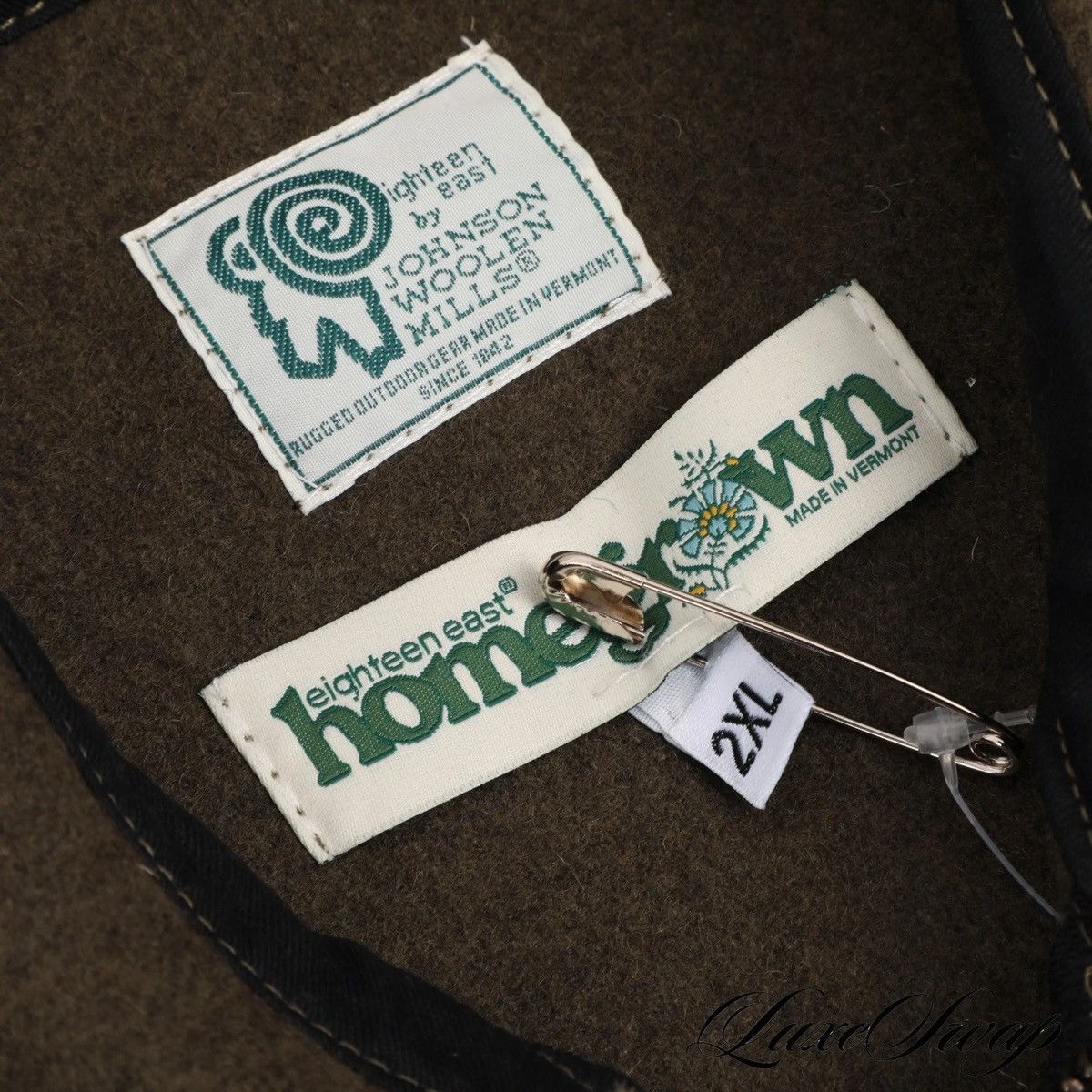 18 East 18 East x Johnson Mills Made in USA Olive Tweed Zip 2XL Size US XXL / EU 58 / 5 - 4 Thumbnail