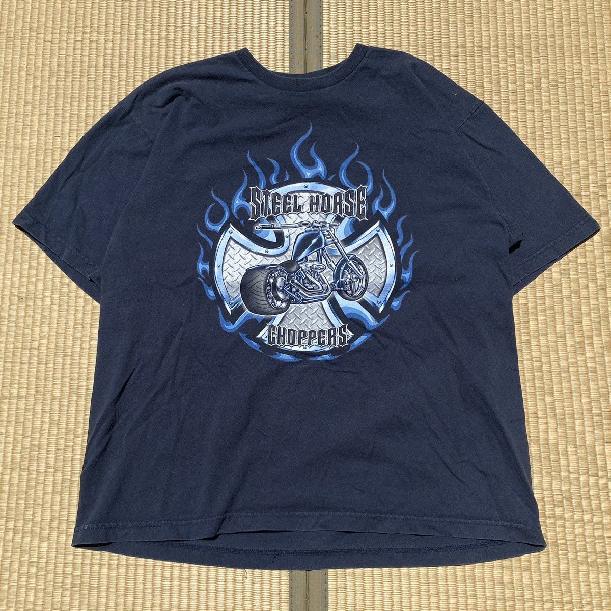 Harley Davidson × Vintage × West Coast Choppers Vtg Y2K Nobo Steel Horse Choppers Flame Biker Tee Grunge Size US L / EU 52-54 / 3 - 1 Thumbnail