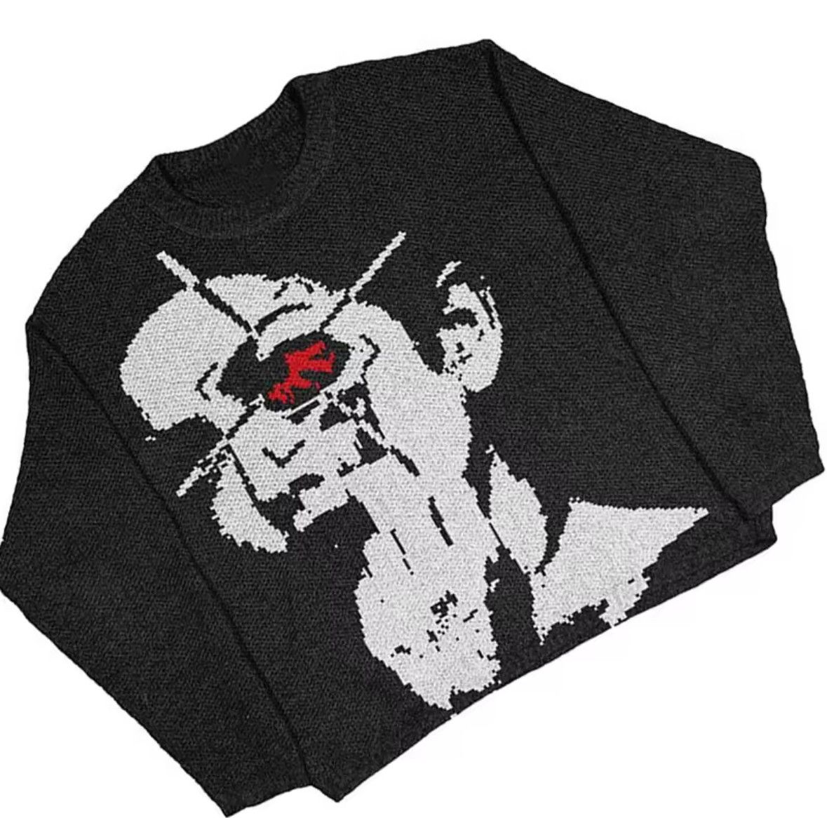 Other Retro Y2K Blood Eyes Face Jacquard Pullover Knit Sweater Size US L / EU 52-54 / 3 - 2 Thumbnail