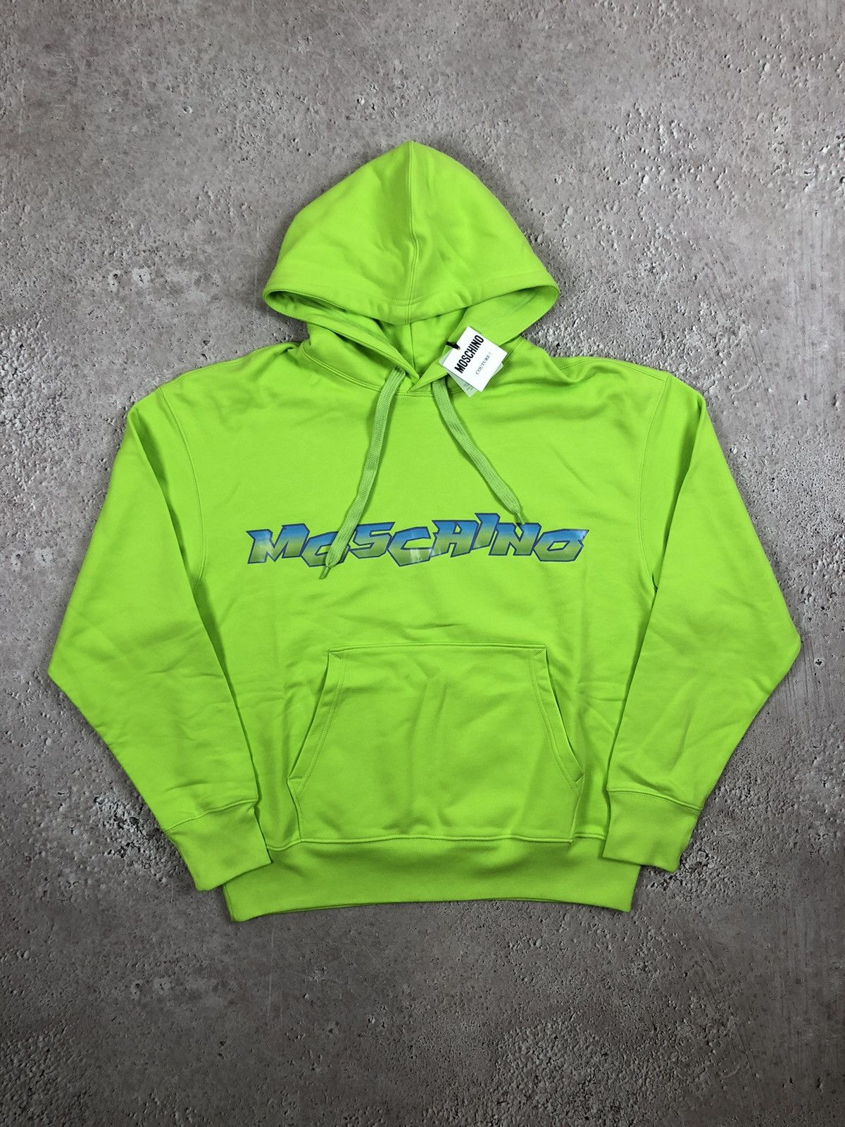 image of Moschino Couture Milano New Acid Hoodie Rrp 500$ in Green, Men's (Size Small)