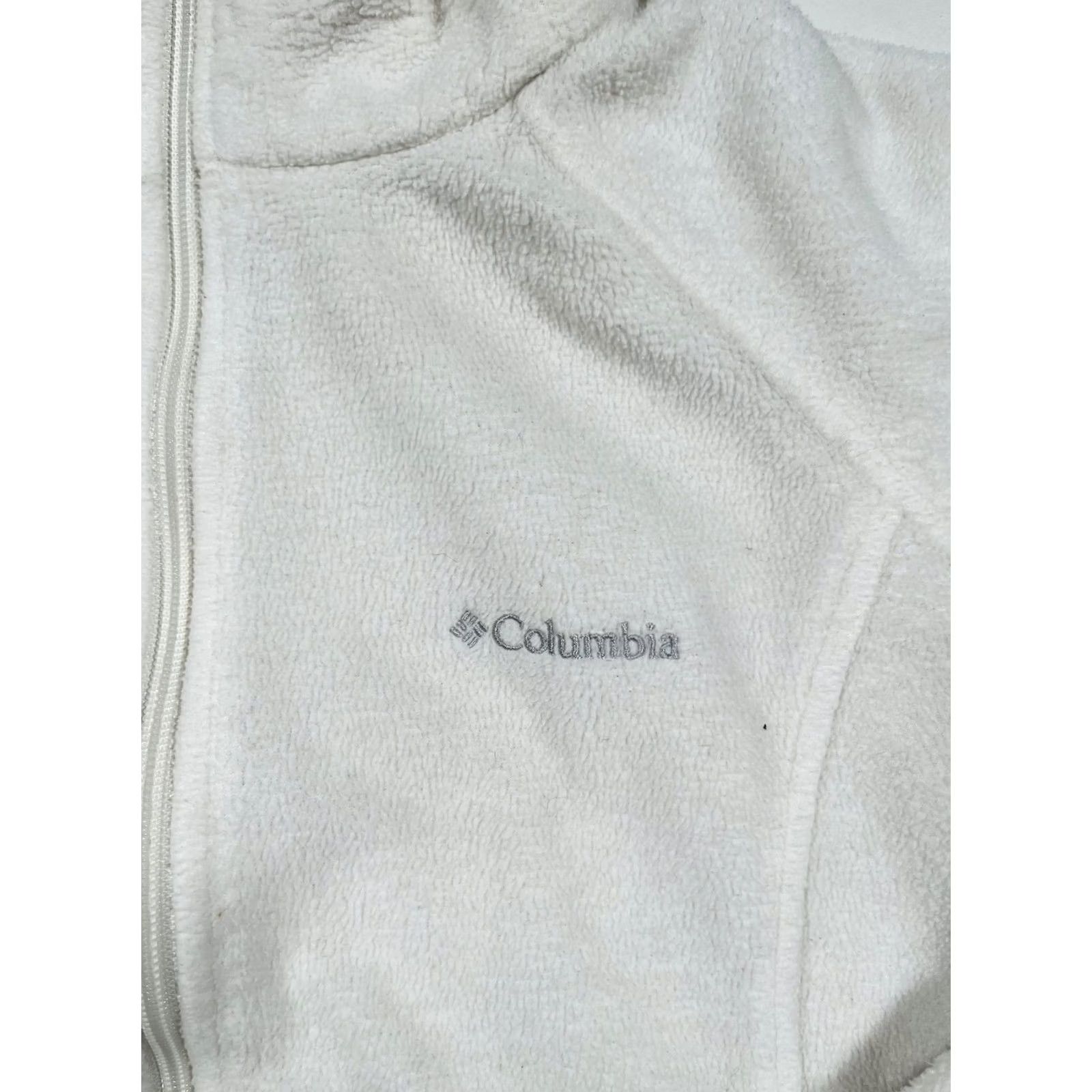 Vintage Columbia Fleece Jacket Womens XL White Full Zip Stand Collar Pockets Cozy Warm Size XL / US 12-14 / IT 48-50 - 4 Thumbnail