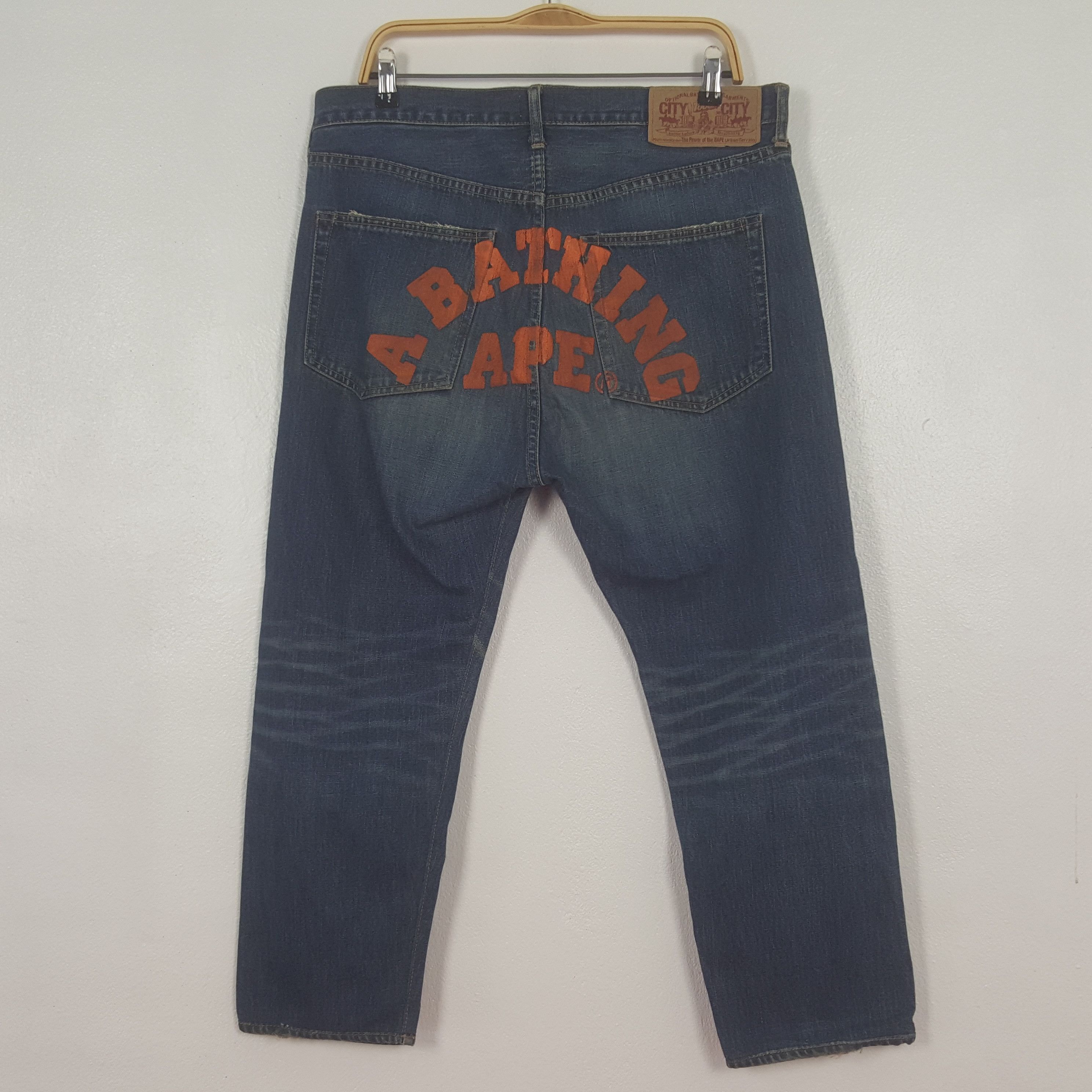 Bape Vintage A Bathing Ape Denim Jeans Size US 36 / EU 52 - 5 Thumbnail
