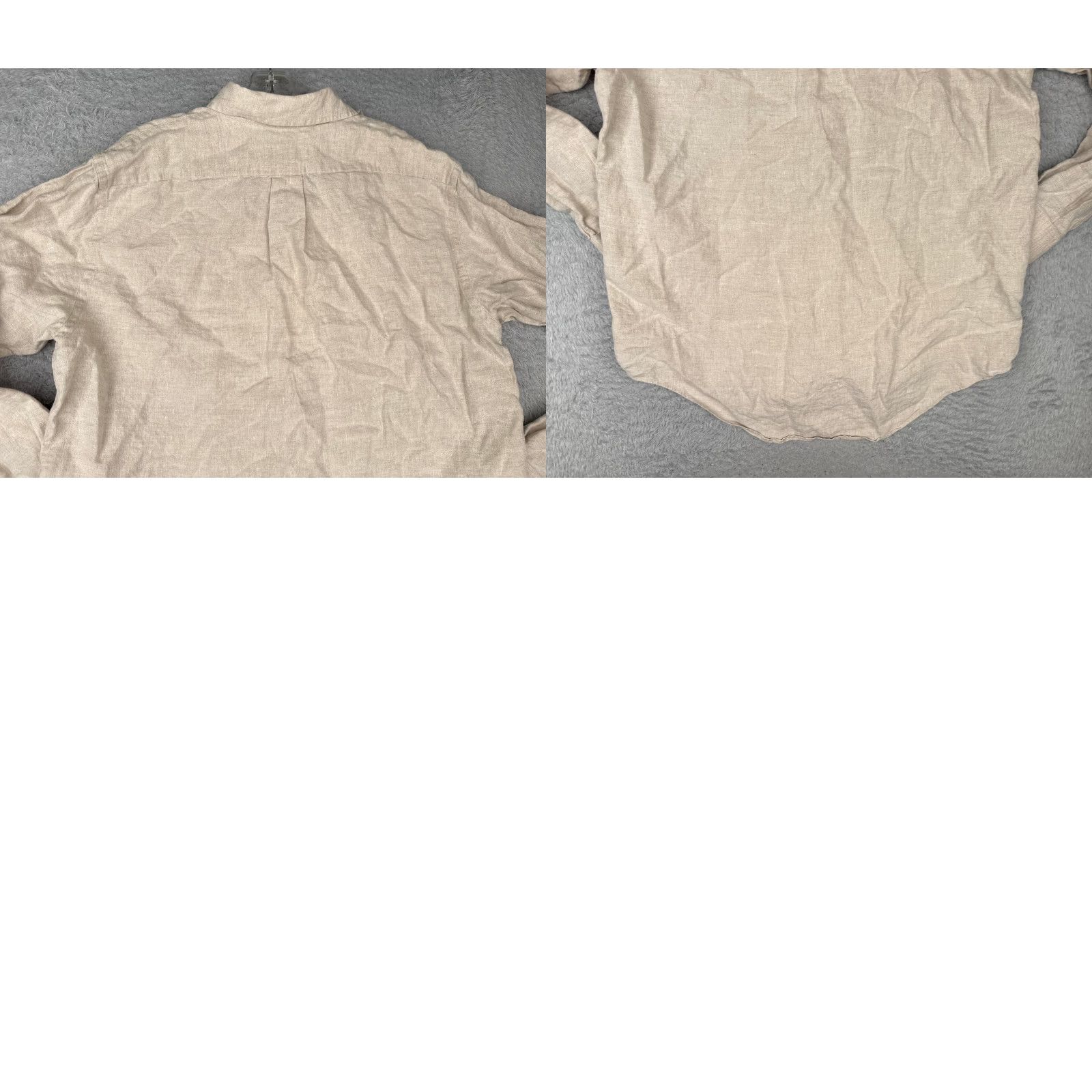 Lands' End Lands' End Mens Button-Up Shirt Beige Cotton Long Sleeve with Pockets 16.5-34 Size Regular Slimming Pocketed Casual Workwear Size US XL / EU 56 / 4 - 9 Thumbnail