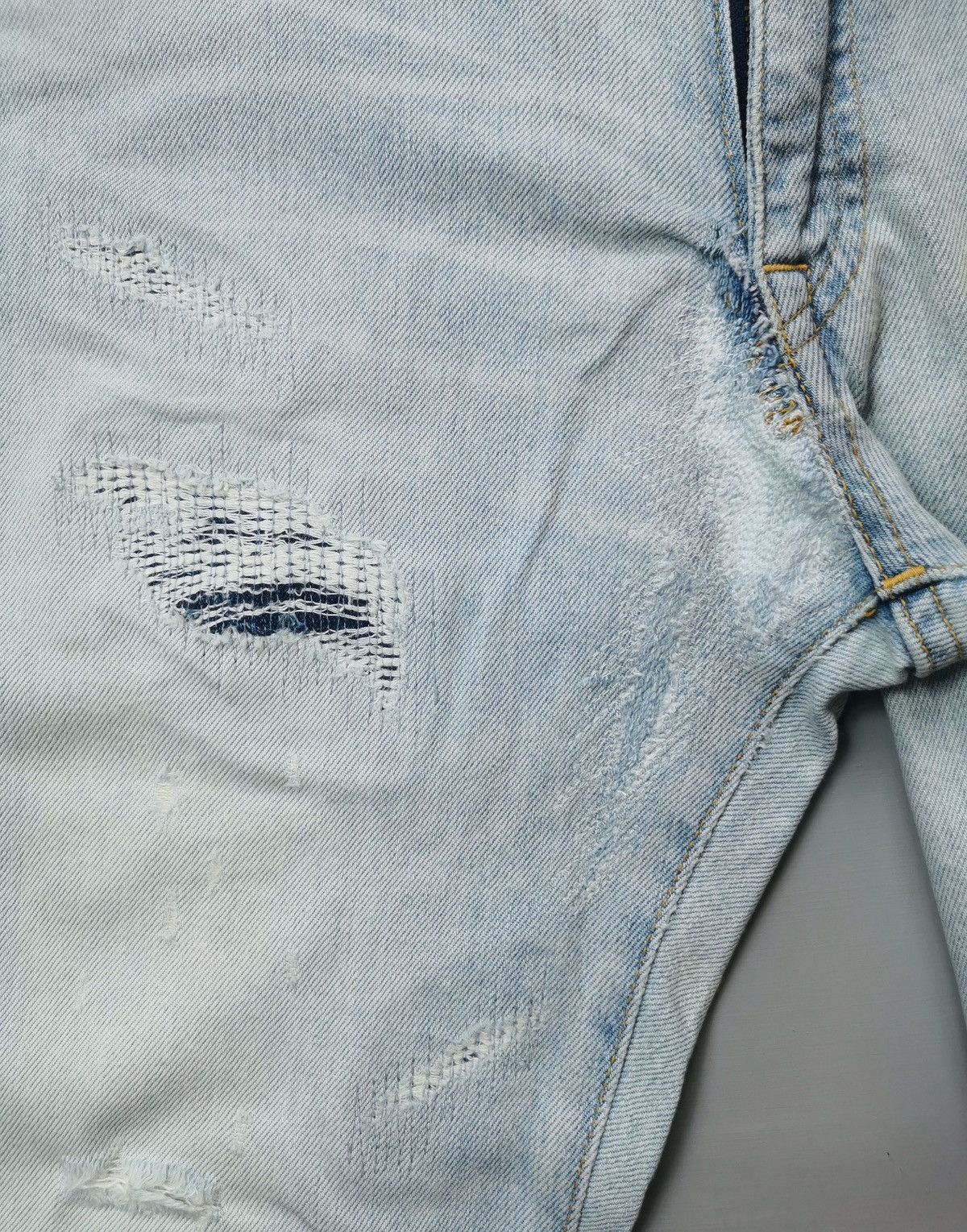 Pure Blue Japan Avila Beach Japan Blue Distressed Reworked Skinny Jeans Size US 30 / EU 46 - 7 Thumbnail