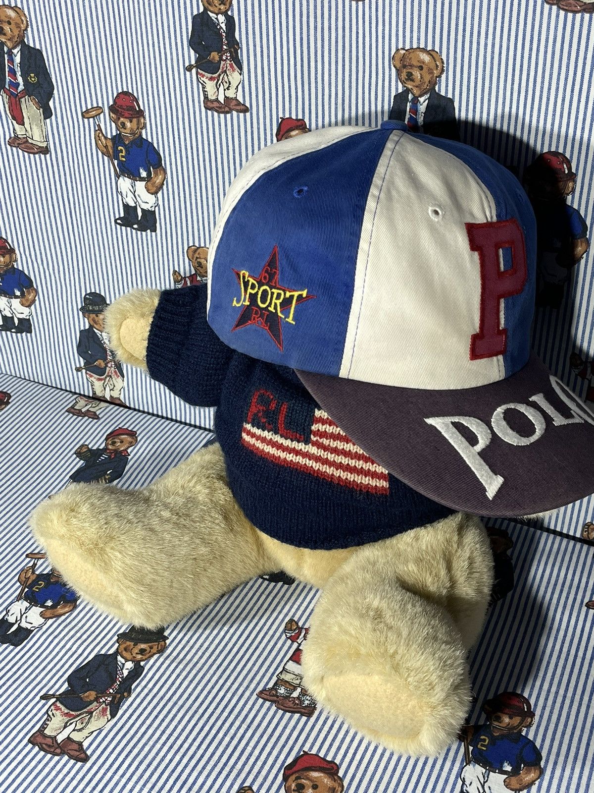Polo Ralph Lauren × RRL Ralph Lauren × Ralph Lauren RARE Polo Sport Cap OG Vintage 1990’s Size ONE SIZE - 5 Thumbnail
