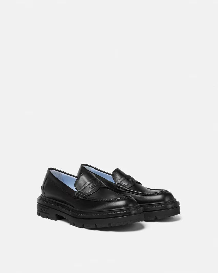 Versace o1s22i1n0125 Smooth Leather Loafers in Black Size US 10 / EU 43 - 2 Thumbnail