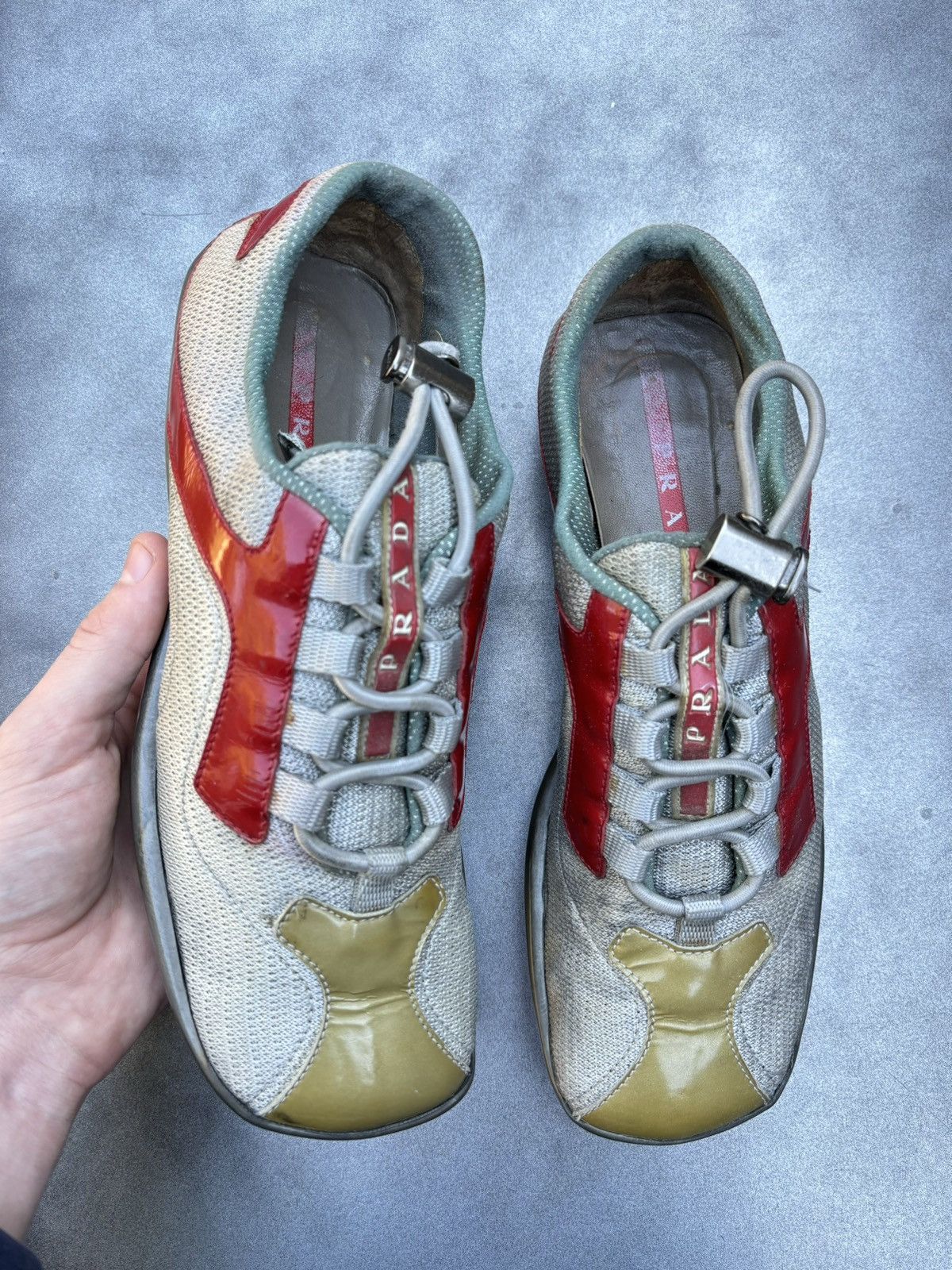 Prada × Vintage Vintage Prada Sneakers 2000s Mesh Sport Square Toe 90s 3876 Size US 8 / IT 38 - 19 Thumbnail