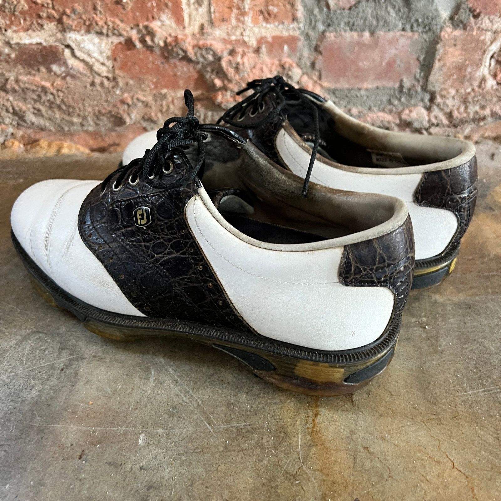Footjoy FJ FootJoy Dryjoys Tour Black White Saddle Golf Shoes 9 Size US 9 / EU 42 - 4 Thumbnail