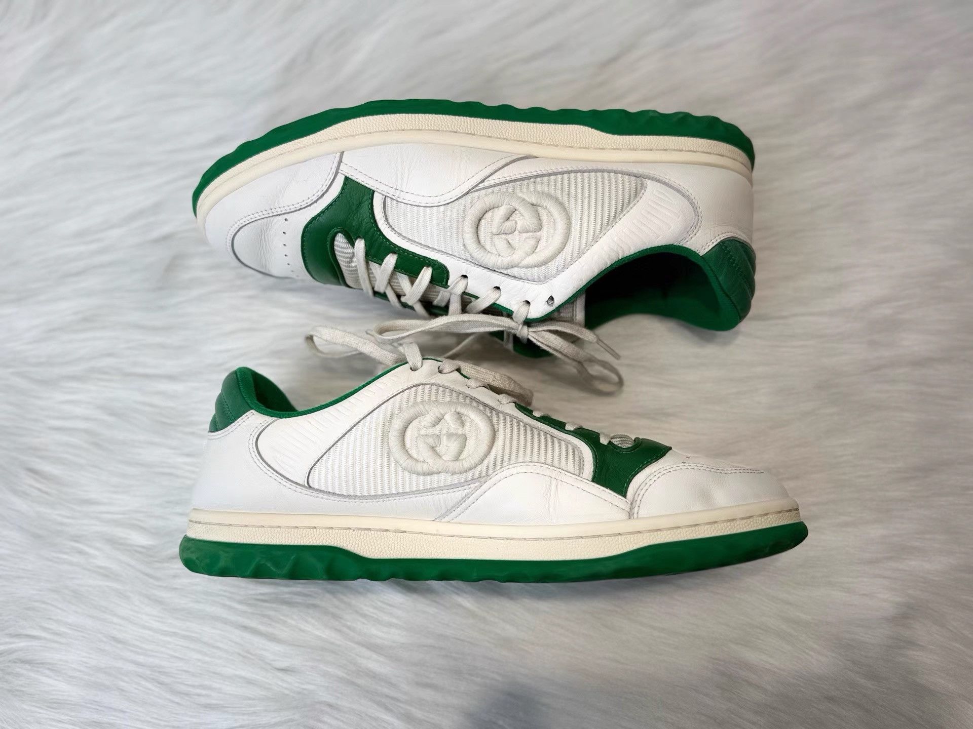 Gucci GUCCI MAC80 Low-Top White Green Worn-Effect Shoes K36 Size US 8 / EU 41 - 6 Thumbnail