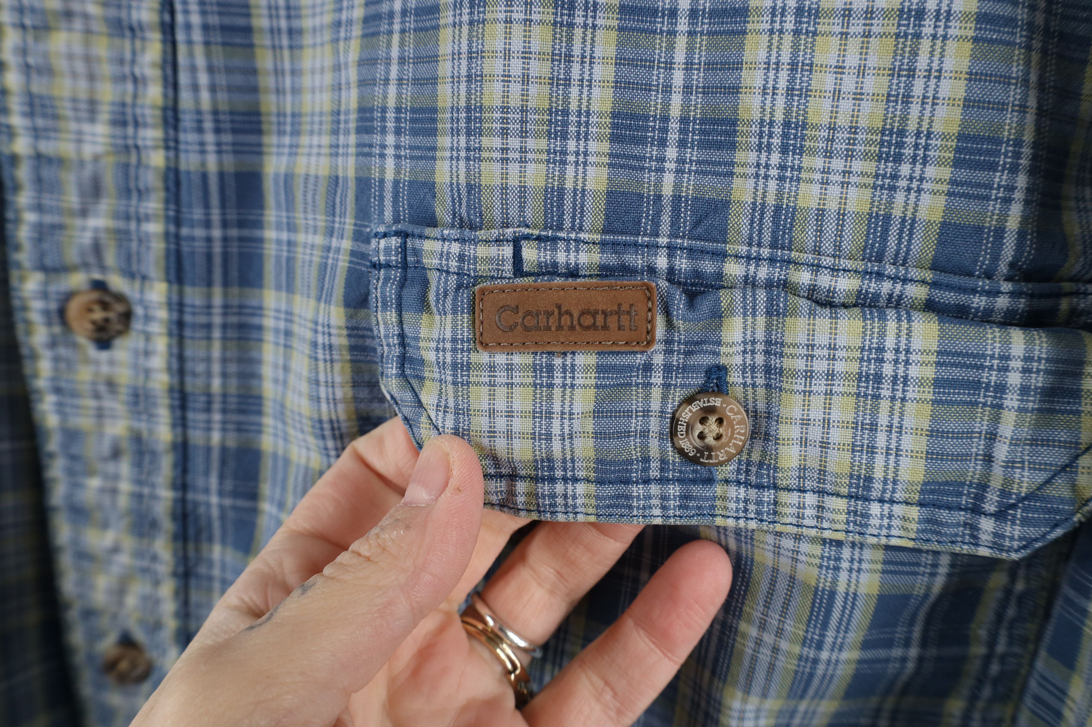 Carhartt × Vintage Vintage Carhartt Heavyweight Collared Button Down Shirt Size US XXL / EU 58 / 5 - 7 Thumbnail