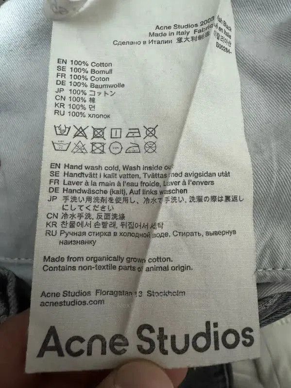 Acne Studios Acne Studios Black Gray Cotton Logo Embroidered Pants. Size US 32 / EU 48 - 4 Thumbnail