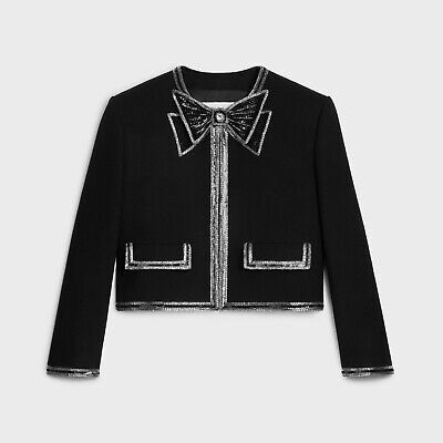 Celine × Hedi Slimane $6.1k 🤑 FW23 Celine Embroidered bow tie cardigan jacket Hedi Size US S / EU 44-46 / 1 - 2 Thumbnail