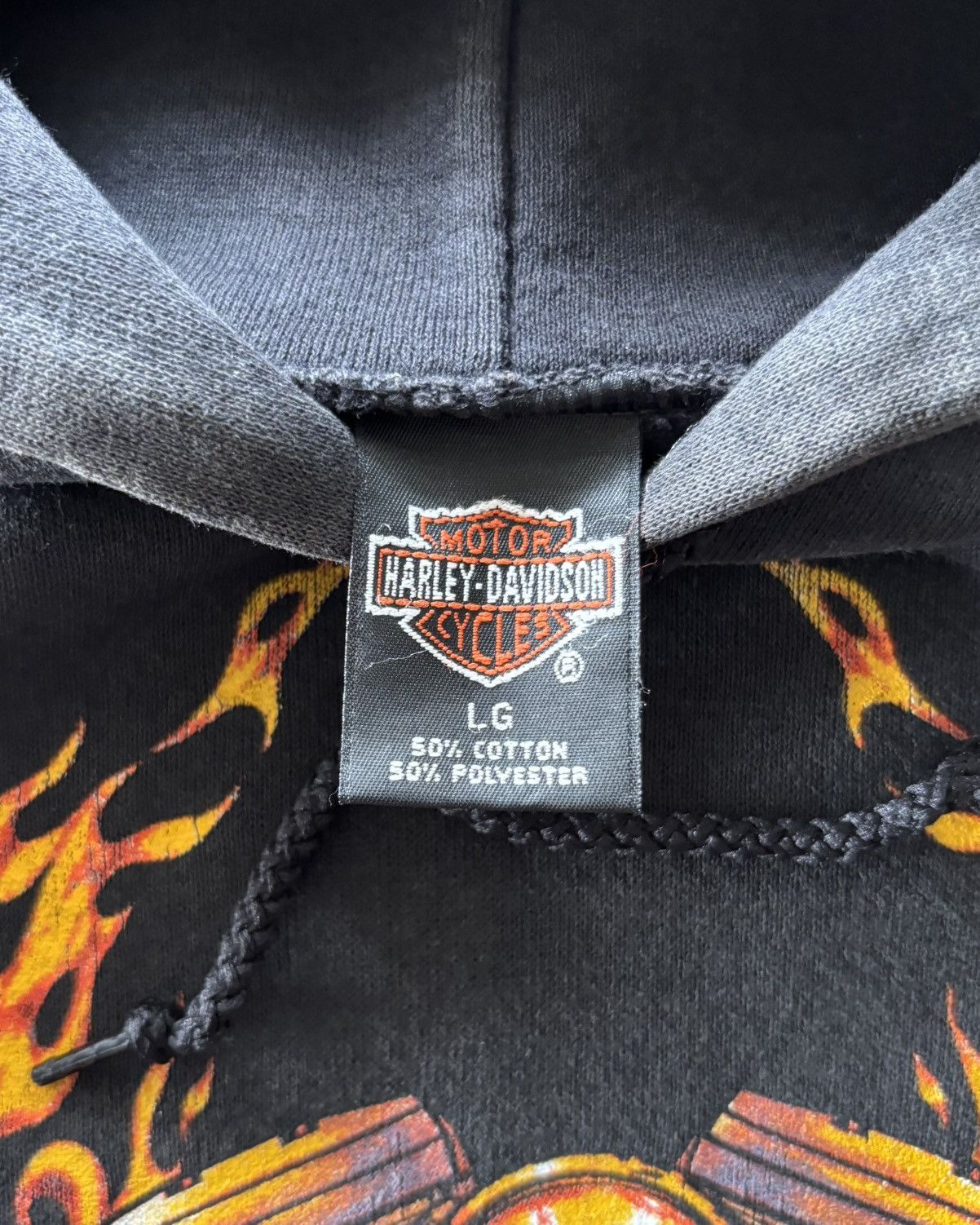 Harley Davidson 🔥RARE🔥1996s V-Twin Harley Davidson Flame Faded Black Hoodie Size US L / EU 52-54 / 3 - 5 Thumbnail