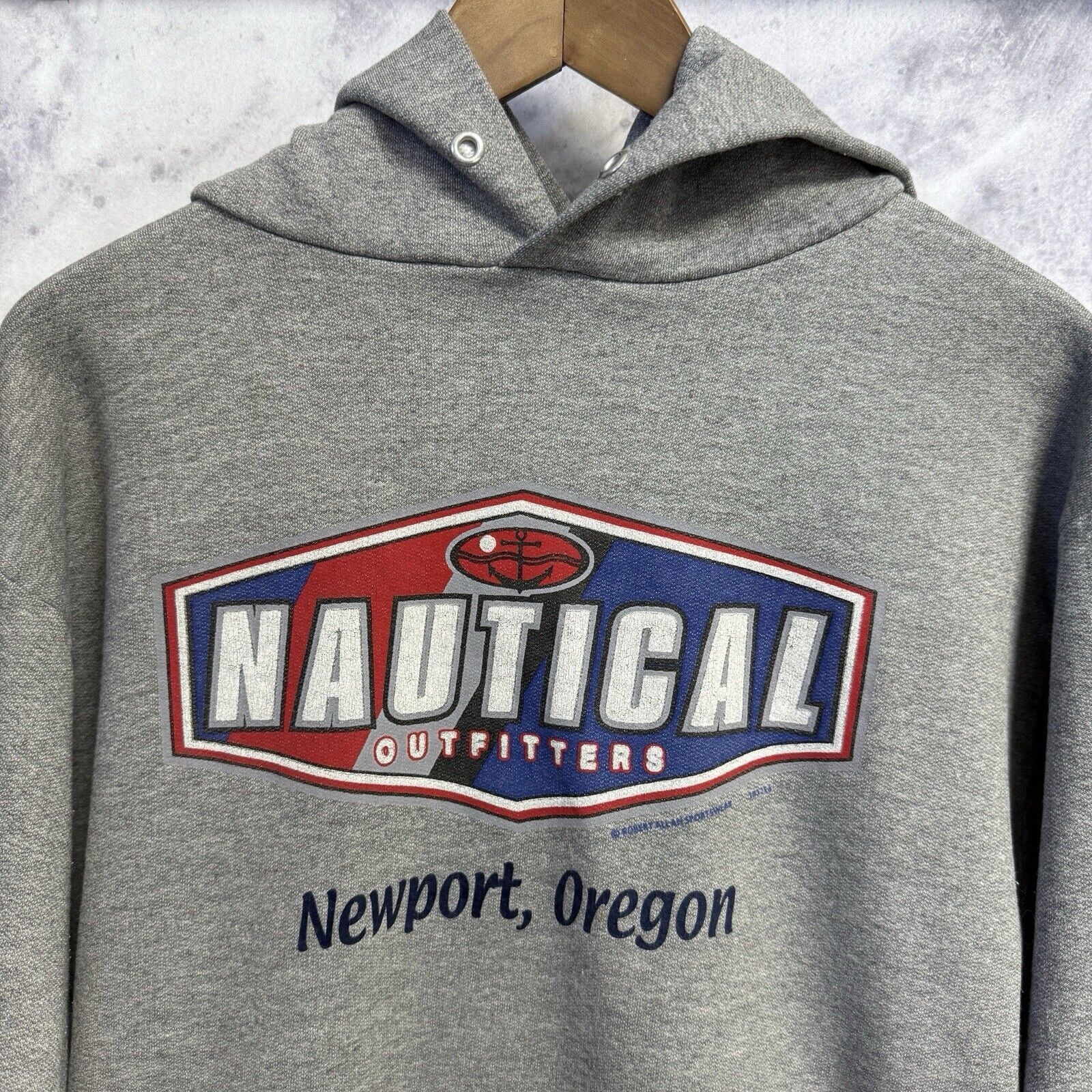 Vintage Vintage Nautical Outfitters Hoodie Mens Medium Gray Y2K Sail Size US M / EU 48-50 / 2 - 1 Thumbnail