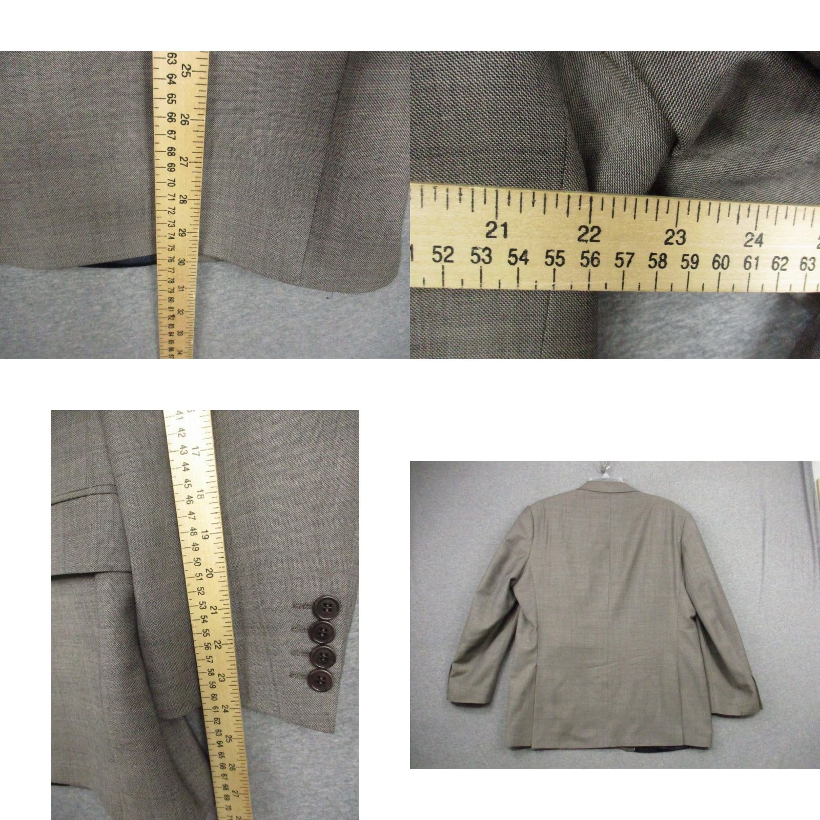 Vintage ALEXANDRE LONDON Tailored European Blazer JACKET 44 Short Black Gray Notch Lapel Single-Breasted 2-Button Mens Blazer Size 44R - 8 Thumbnail