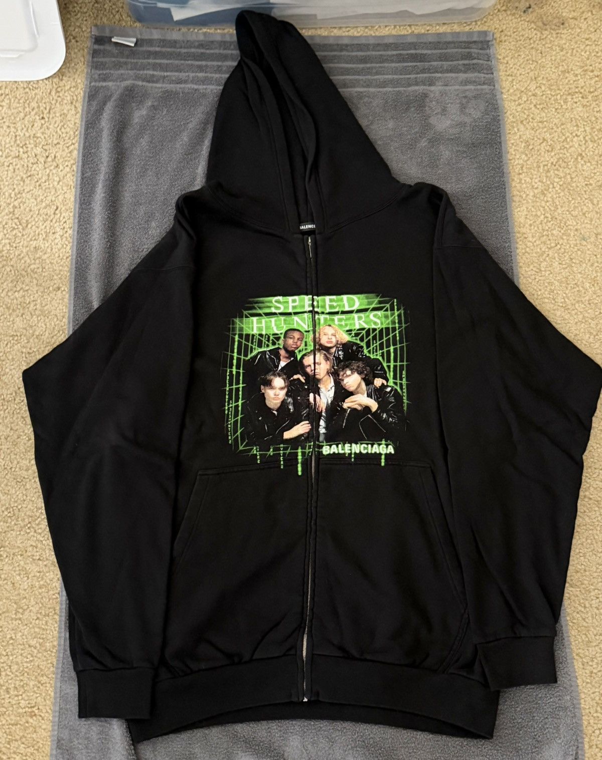 Balenciaga Speed Hunters Oversized Zip Up Hoodie Sz. S