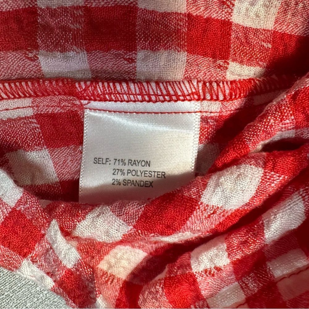 Other NWT New Jane and Delancey Textured Rayon Red Plaid Short Sl Size M / US 6-8 / IT 42-44 - 8 Thumbnail