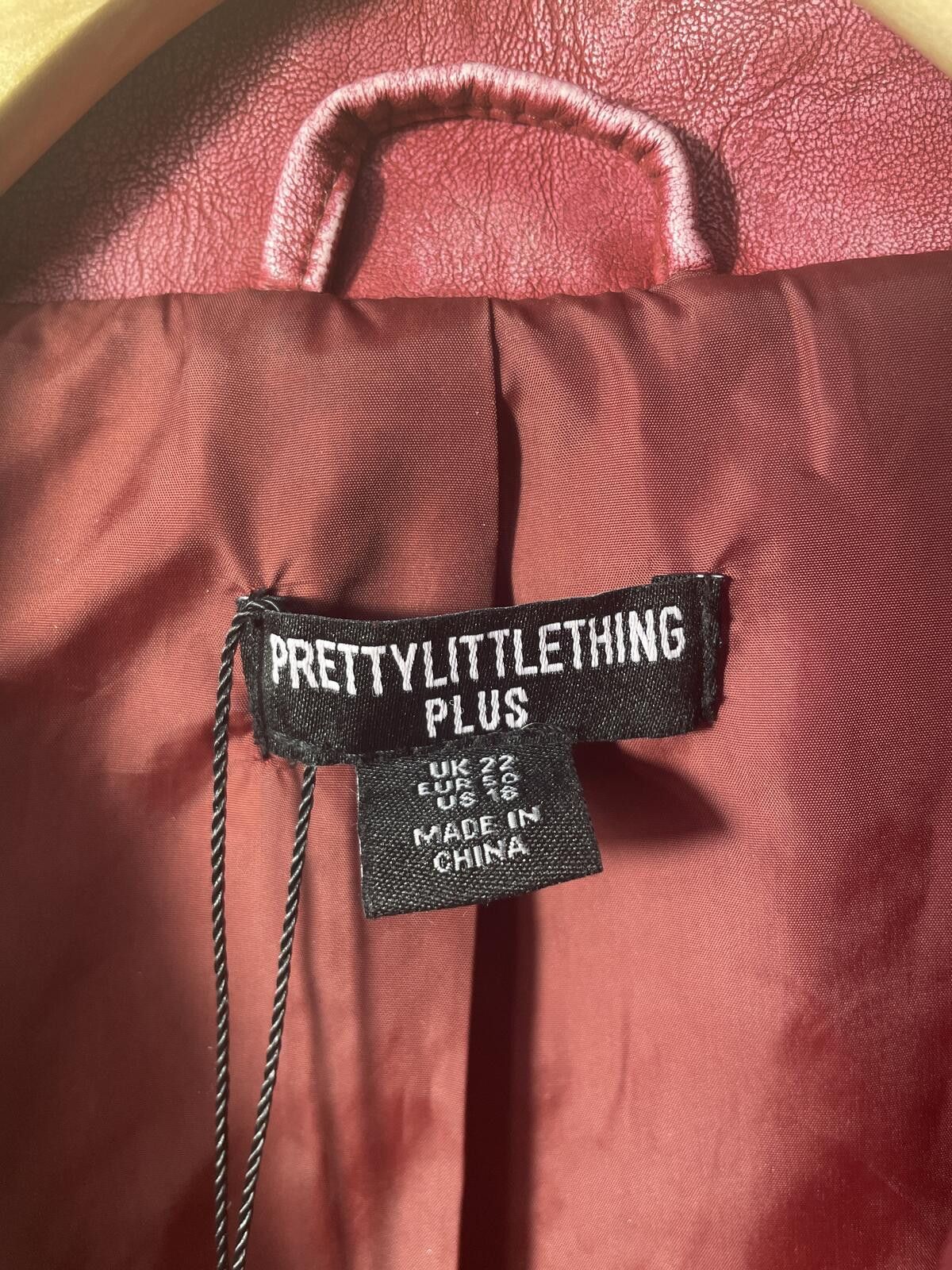 Other PrettyLittleThing Plus Biker Jacket Womens 18 Pink Red NWT Size XXL / US 16-18 / IT 52-54 - 2 Thumbnail