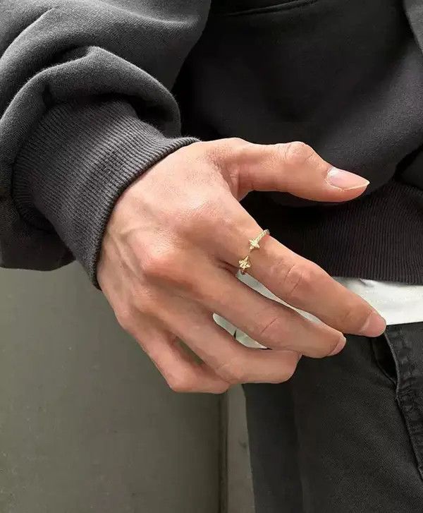 Jewelry Adjustable Star Accent Rings, Minimalist Jewelry Size ONE SIZE - 3 Thumbnail