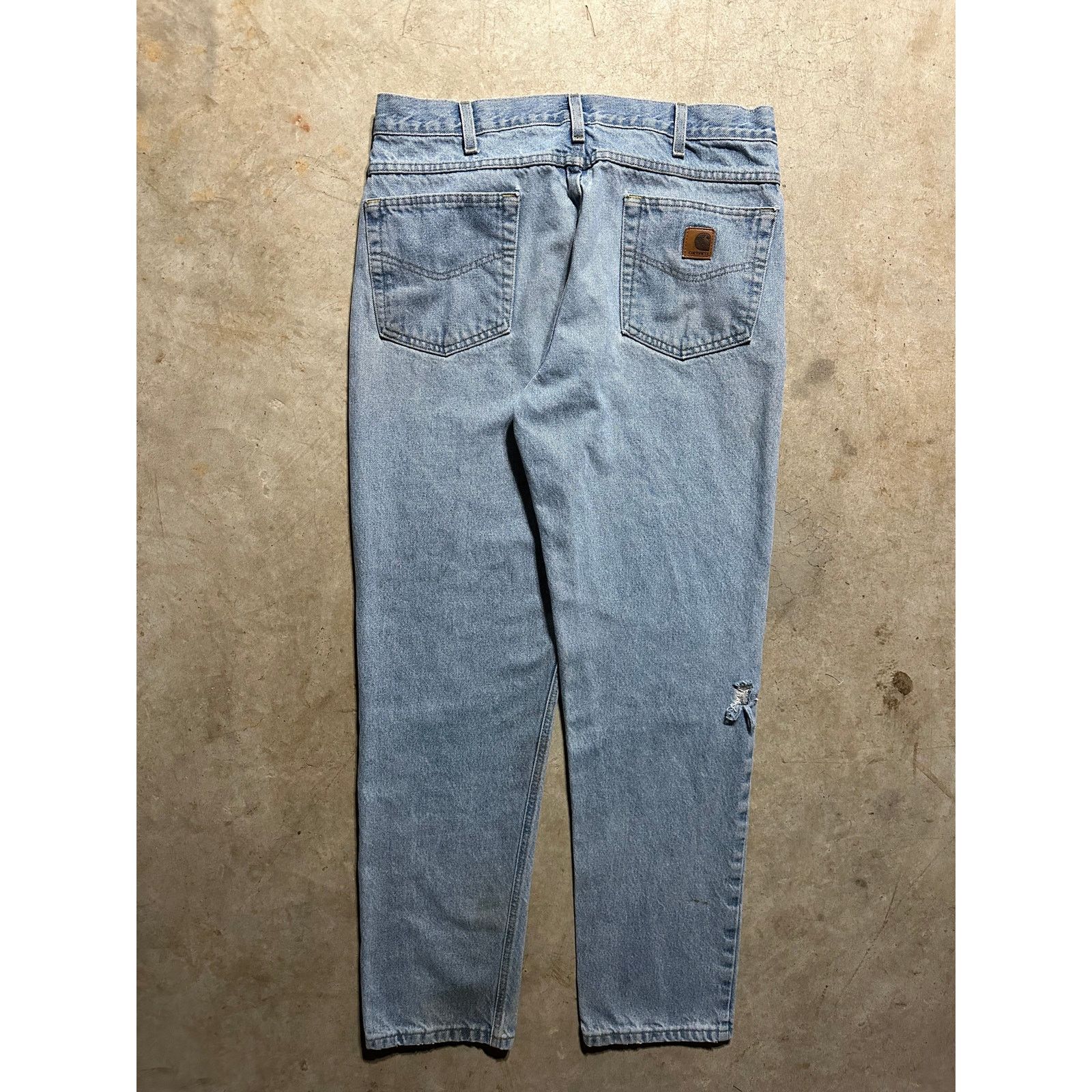 Carhartt × Vintage Vintage Carhartt Light Denim StoneWash Carpenter Pant 36x32 Size US 36 / EU 52 - 1 Thumbnail