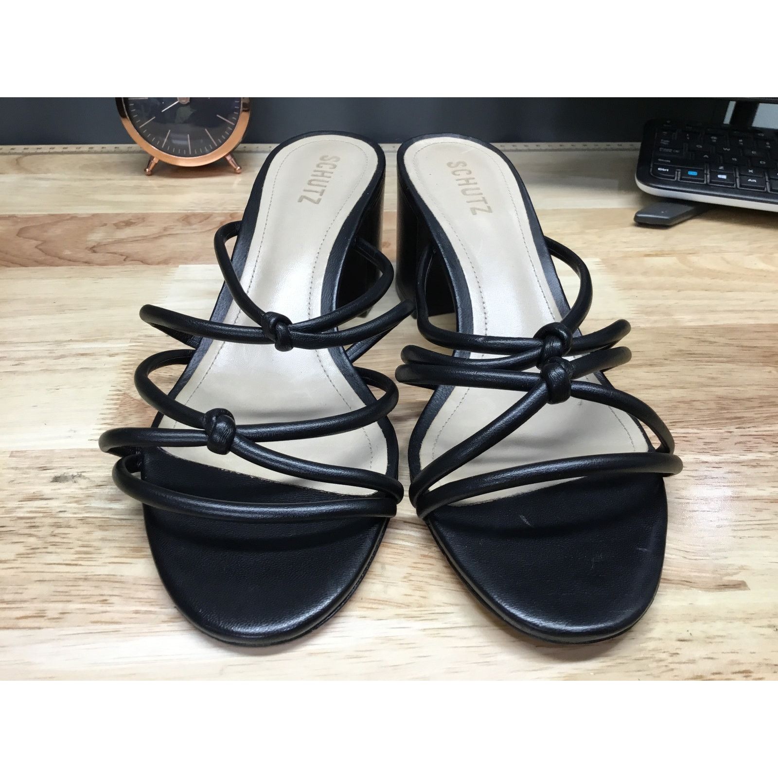 SCHUTZ Schutz Princey Strappy Sandals Women's 9.5 Black Leather Size US 9.5 / IT 39.5 - 1 Thumbnail