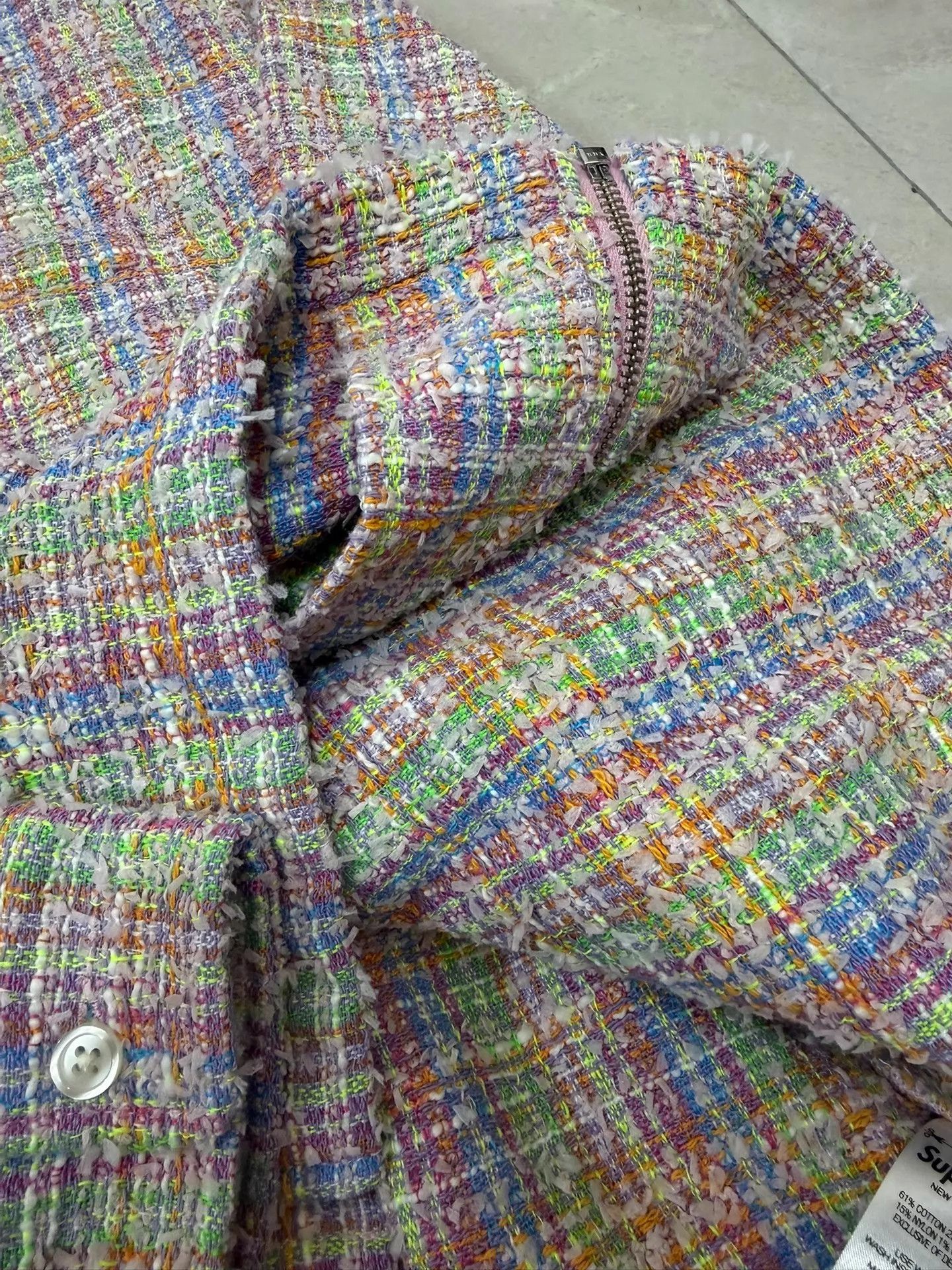 SUPREMEBEING Supreme SS26 WEEK1 Bouclé Zip Up Shirt Multi M Size M / US 6-8 / IT 42-44 - 4 Thumbnail