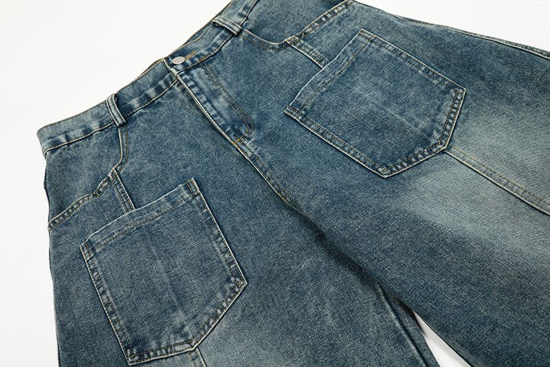 Jean Street vibe patchwork washed curved jeans for men Size US 32 / EU 48 - 5 Thumbnail