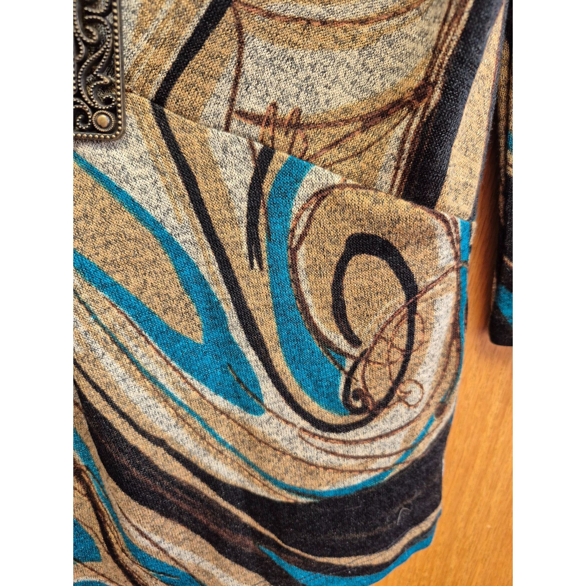 Other Only 9 Womens S Abstract Pattern Top With Ornate Buckle Deta Size S / US 4 / IT 40 - 4 Thumbnail