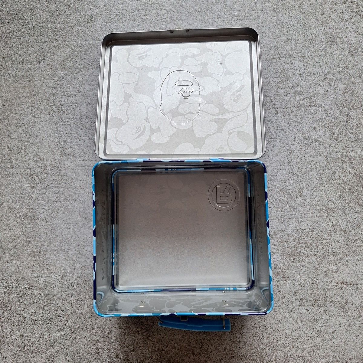 a bathing ape lunch box 15th 限定　camo ケース Bape A Bathing Ape BAPE VIP ABC Camo Storage Lunch Tin Box | Grailed