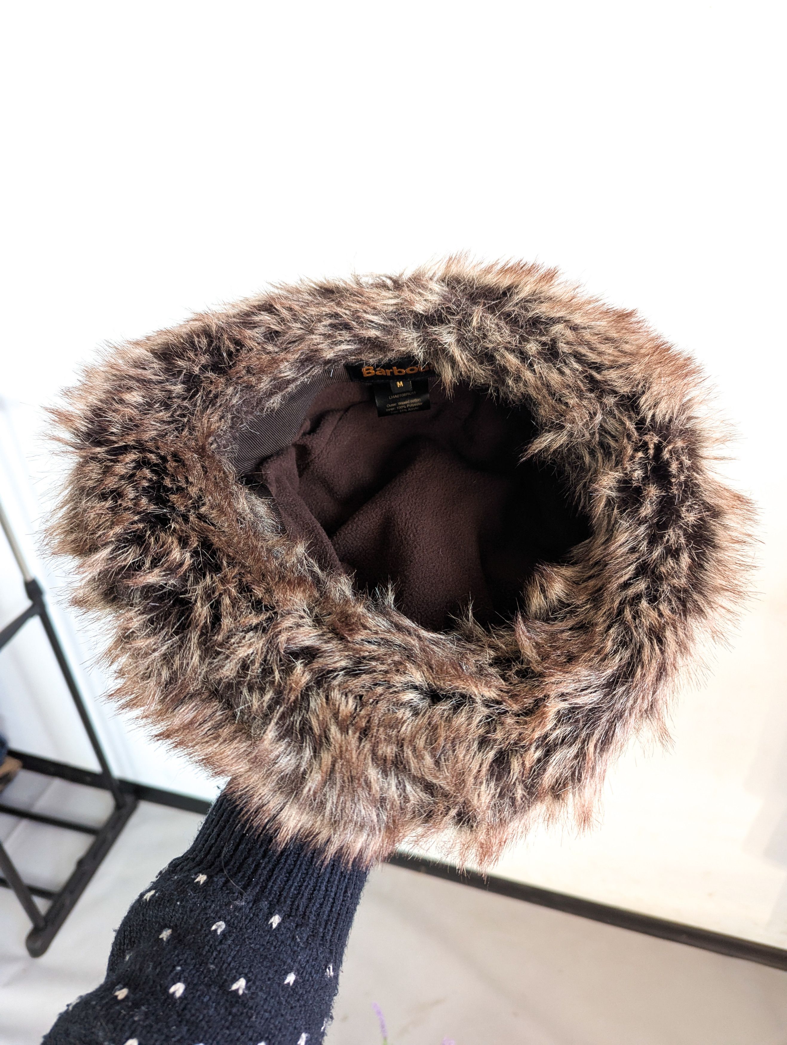 Barbour Barbour Waxed Fuzzy Bucket Hat Womens Wax Brown Fur Size ONE SIZE - 3 Thumbnail