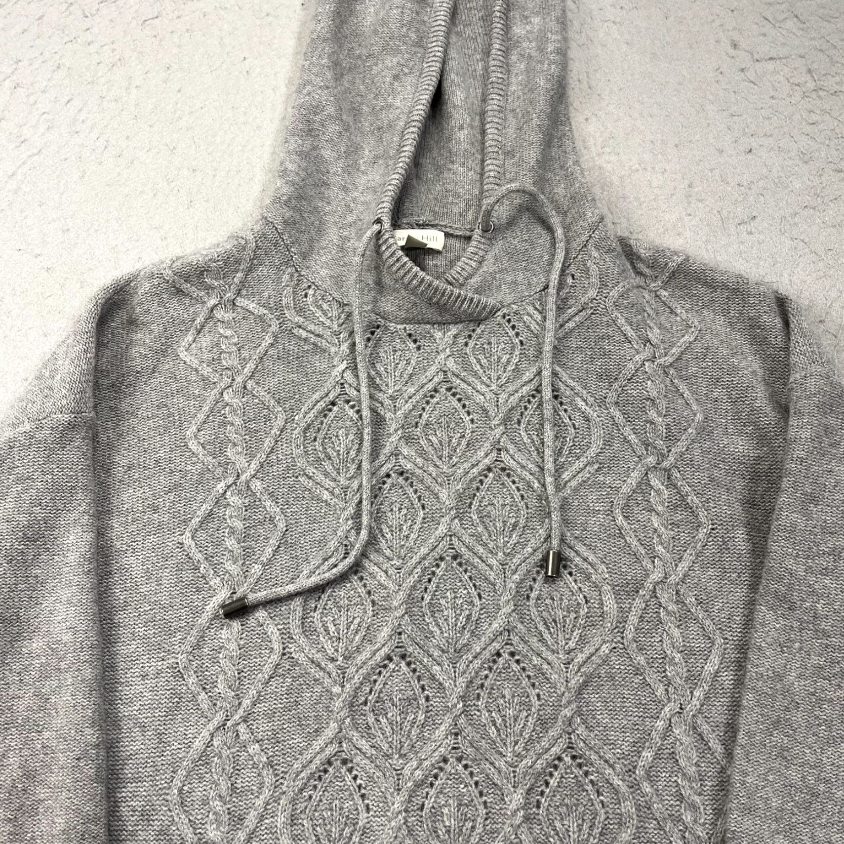 Vintage Garnet Hill Sweater Womens Small Gray 100% Cashmere Hooded Tunic Knit Pullover Size S / US 4 / IT 40 - 2 Thumbnail